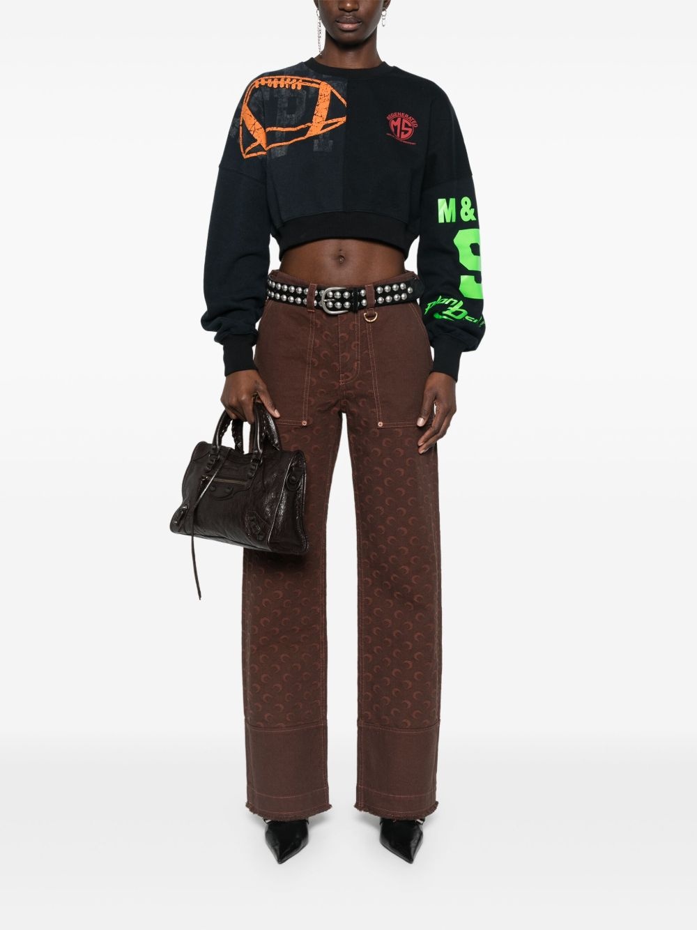 Moon-jacquard twill jeans - 2