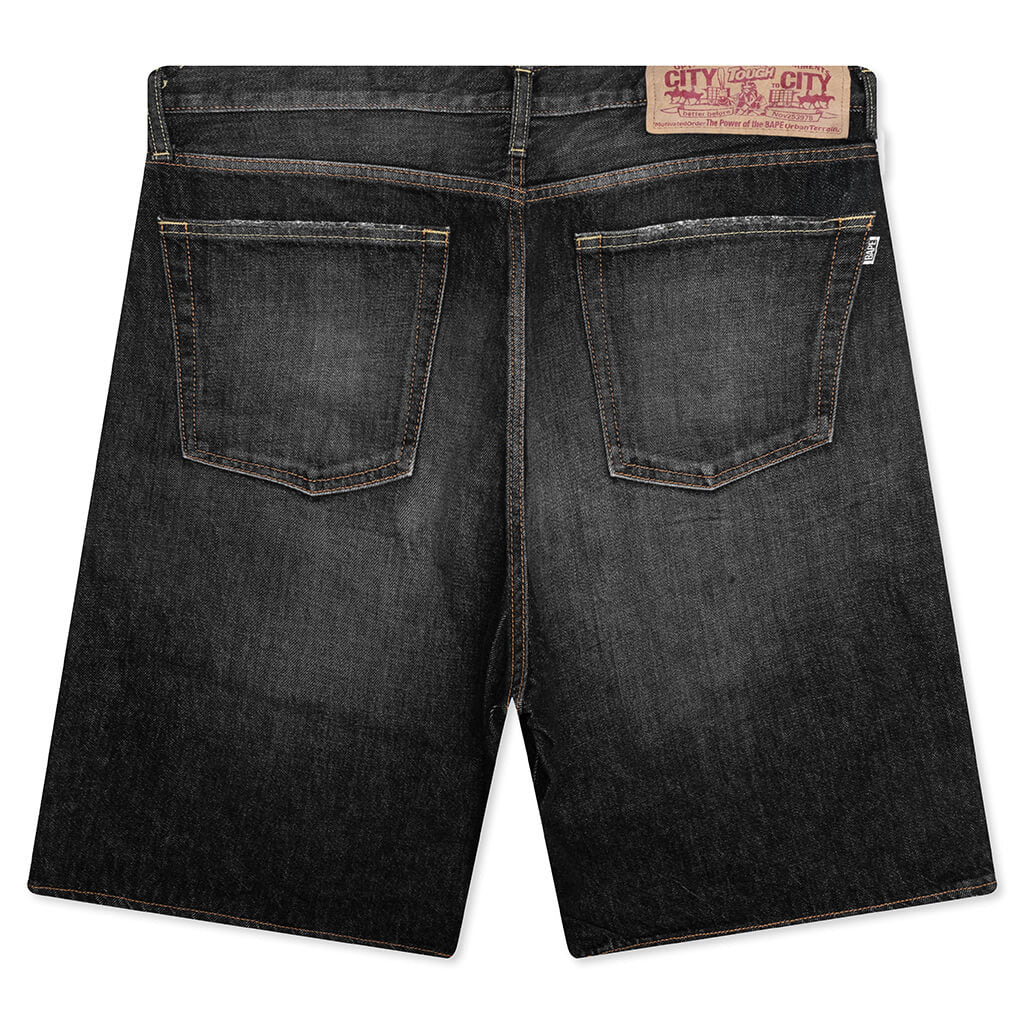 TWIN STA RELAXED FIT DENIM SHORTS - BLACK - 2