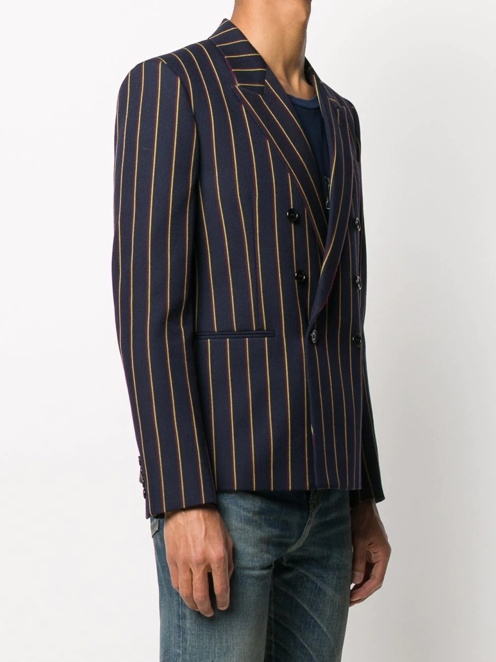 striped double-breasted blazer  - 3