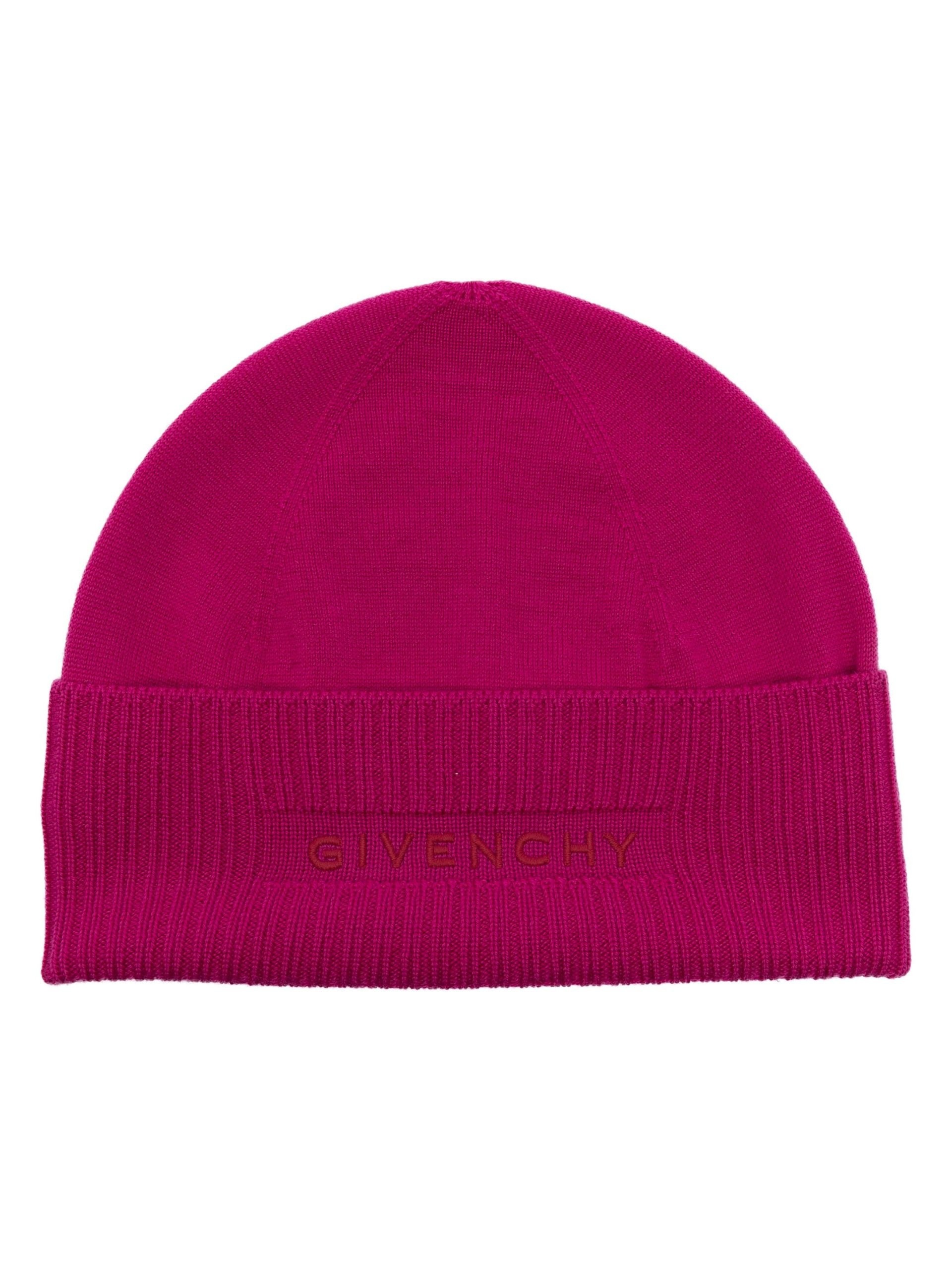 Pink 4G-Embroidered Beanie Hat - 1