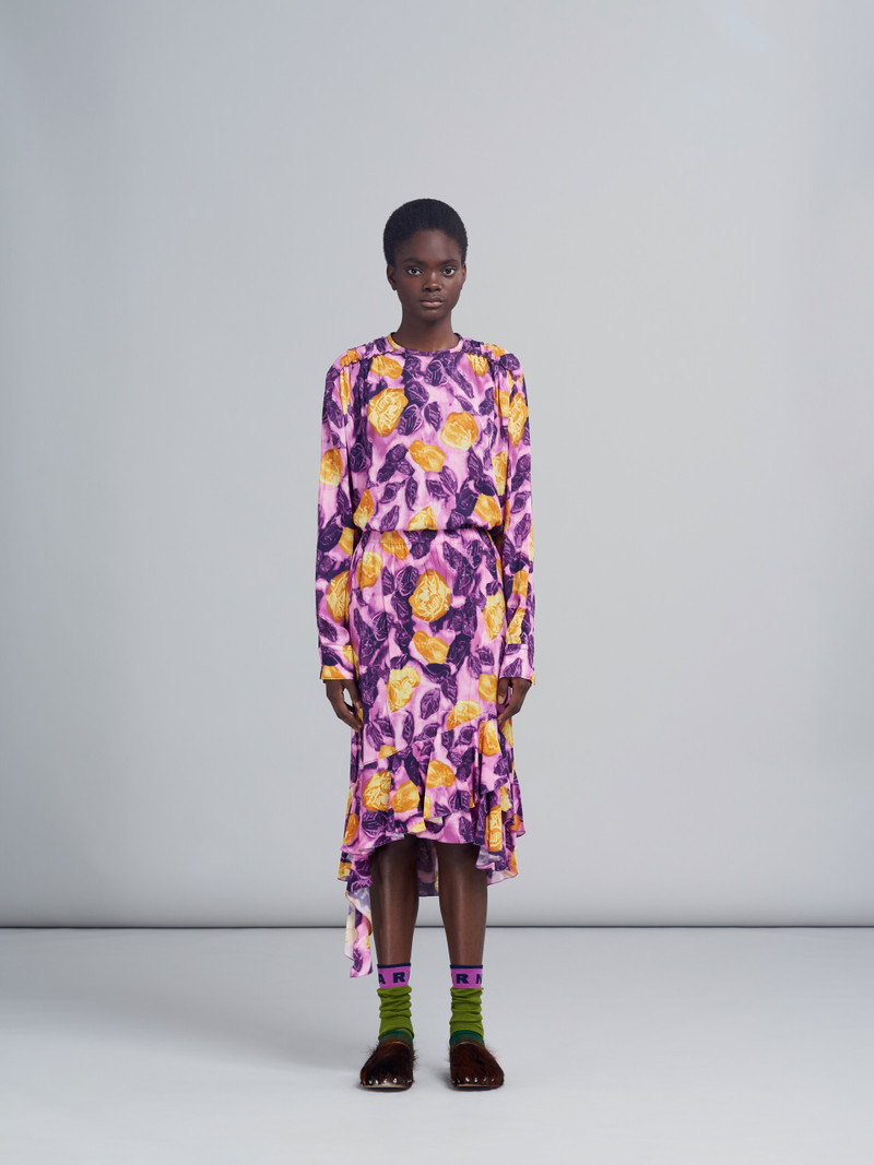 Marni MORNING BLOSSOM PRINT VISCOSE SABLÈ SKIRT outlook
