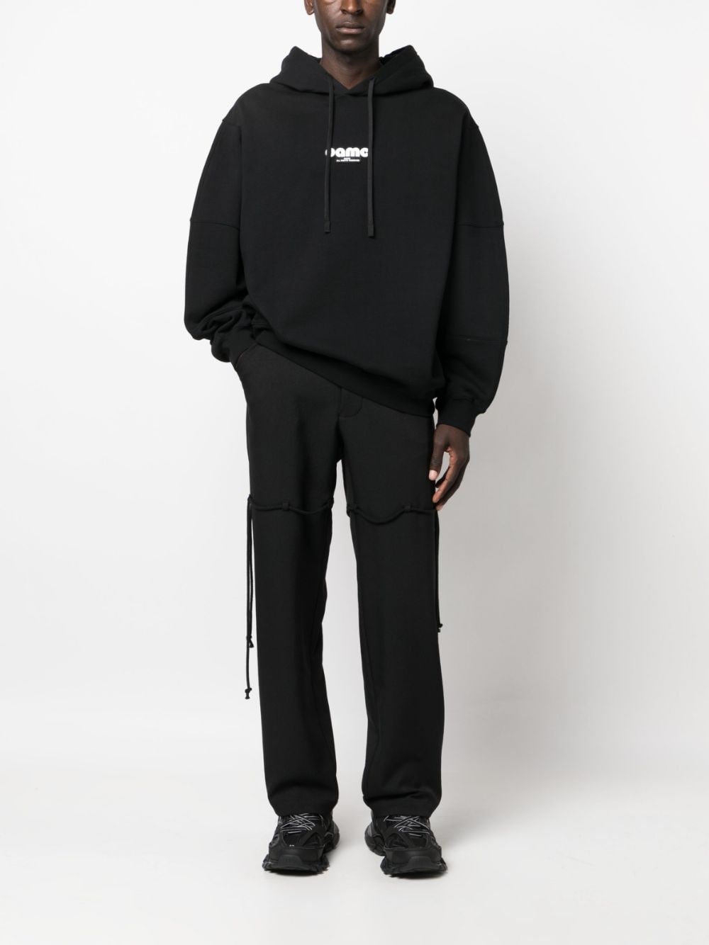 logo-patch cotton hoodie - 2