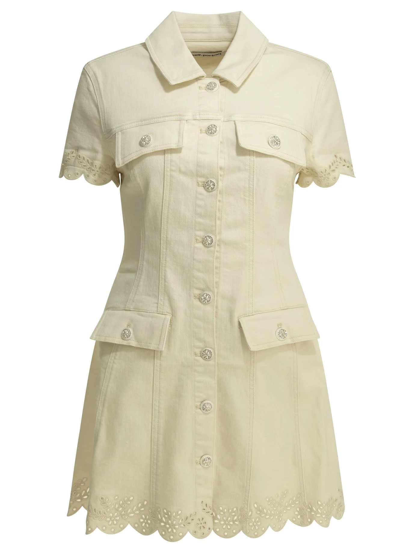 Self-portrait Embroidered Short Dress - 1