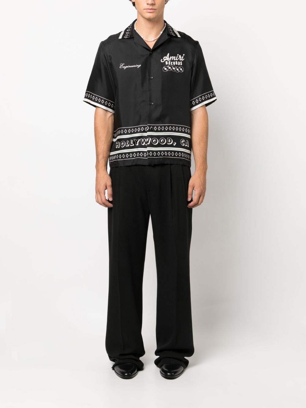 box-pleat straight-leg trousers - 2