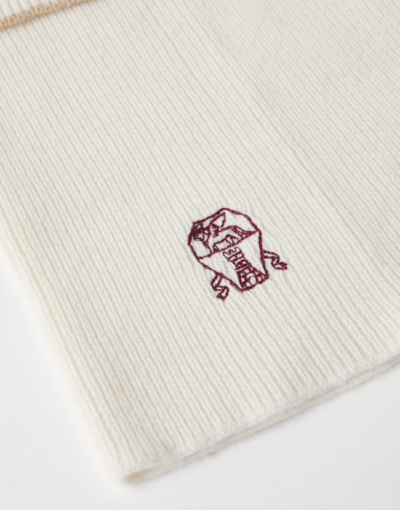 Brunello Cucinelli Cashmere rib knit neck warmer outlook