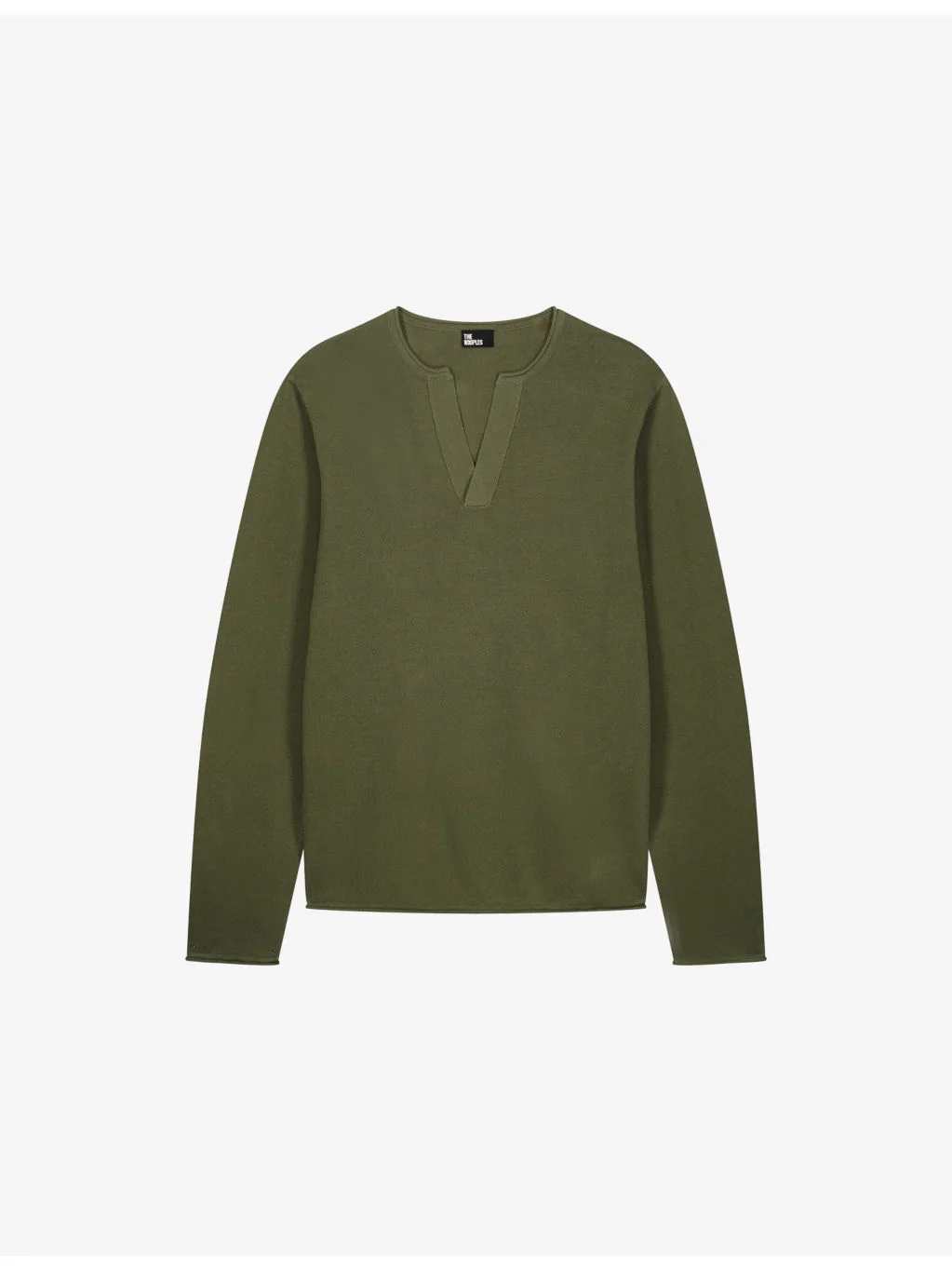 Brand-Embroidered Tunisian-Collar Cotton-Knit Sweatshirt - 1