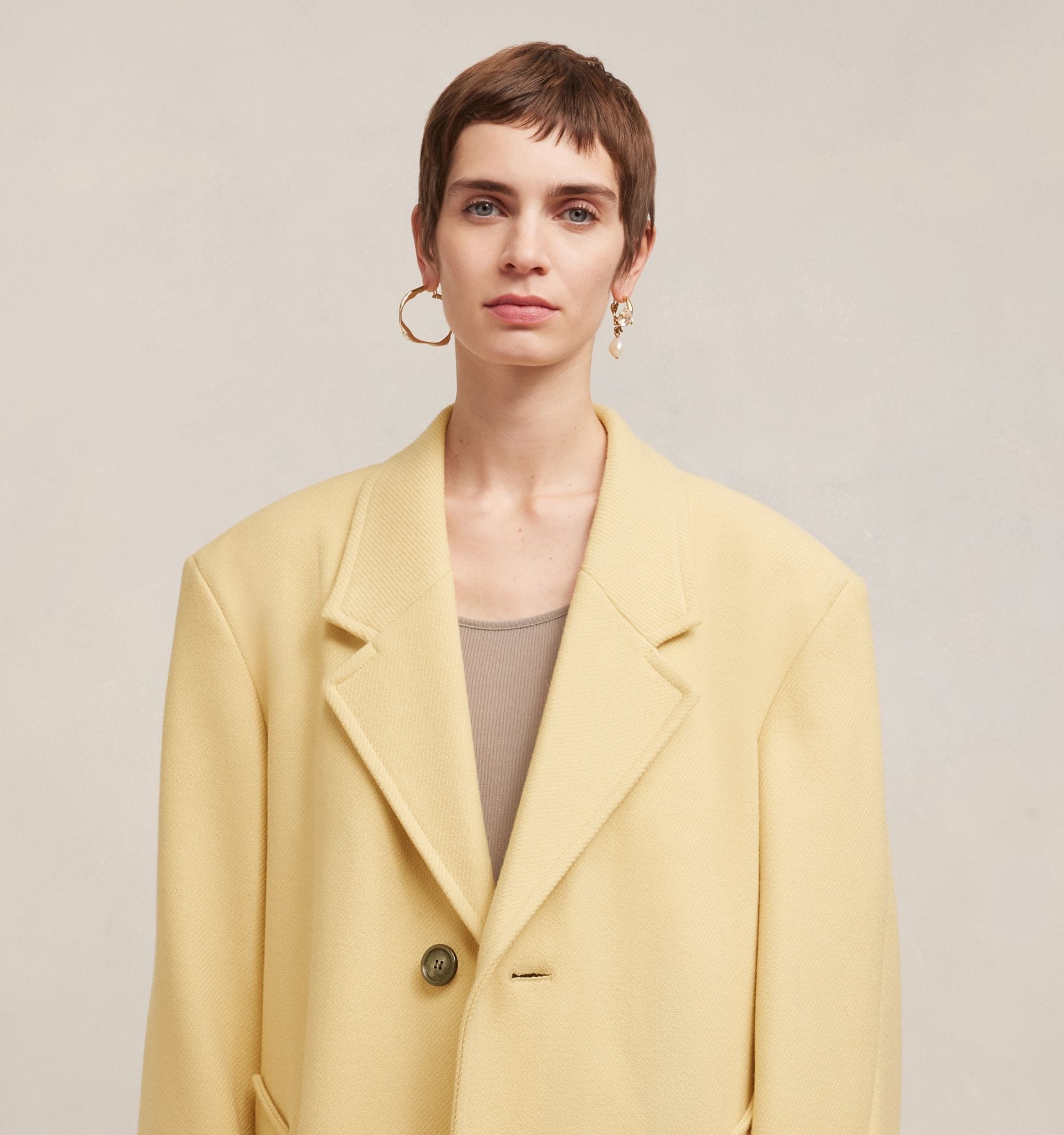 Three Buttons Oversized Coat - 6