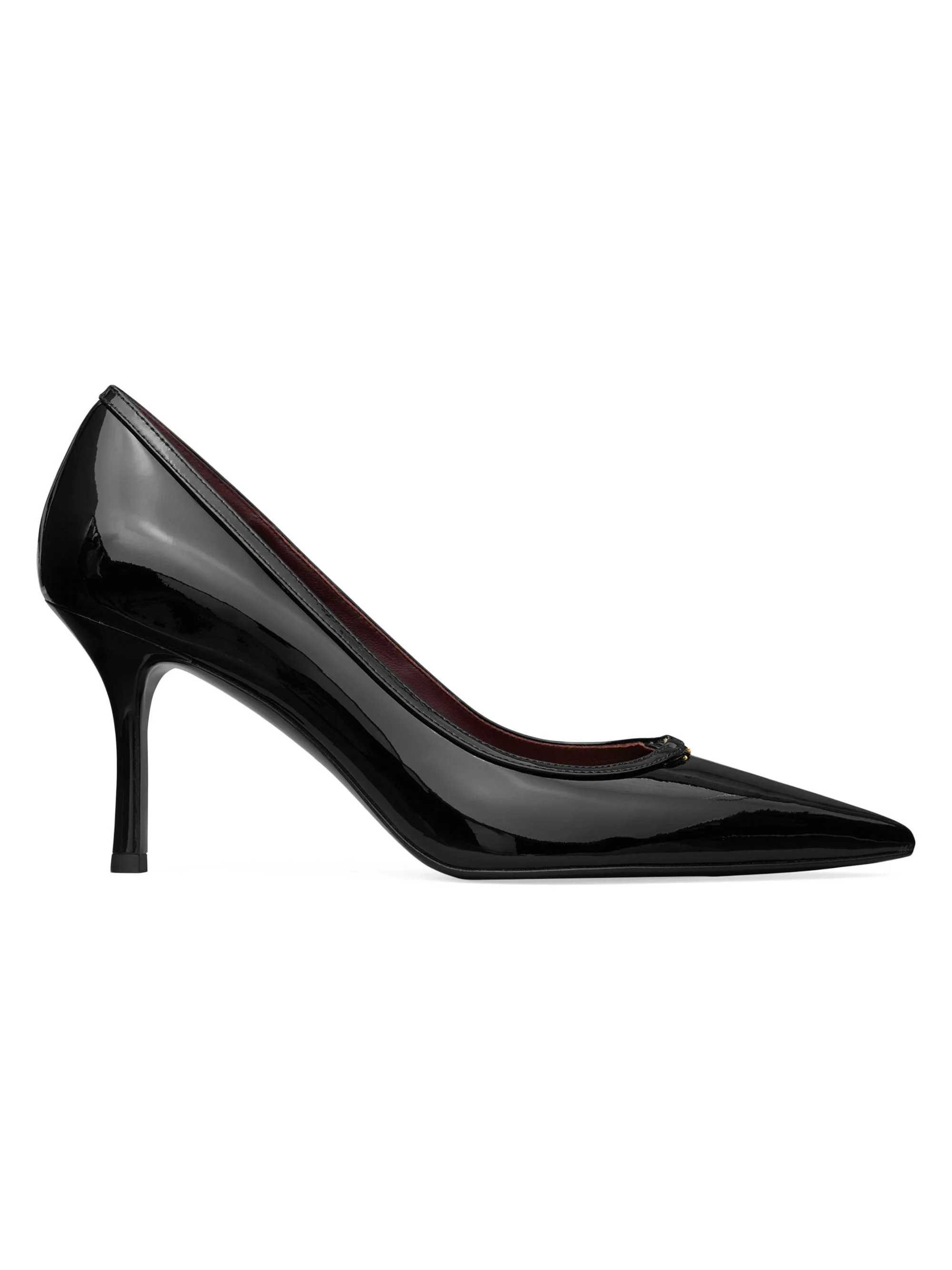 Women's Double T Buckle 80MM Leather Pumps - Perfect Black - 1