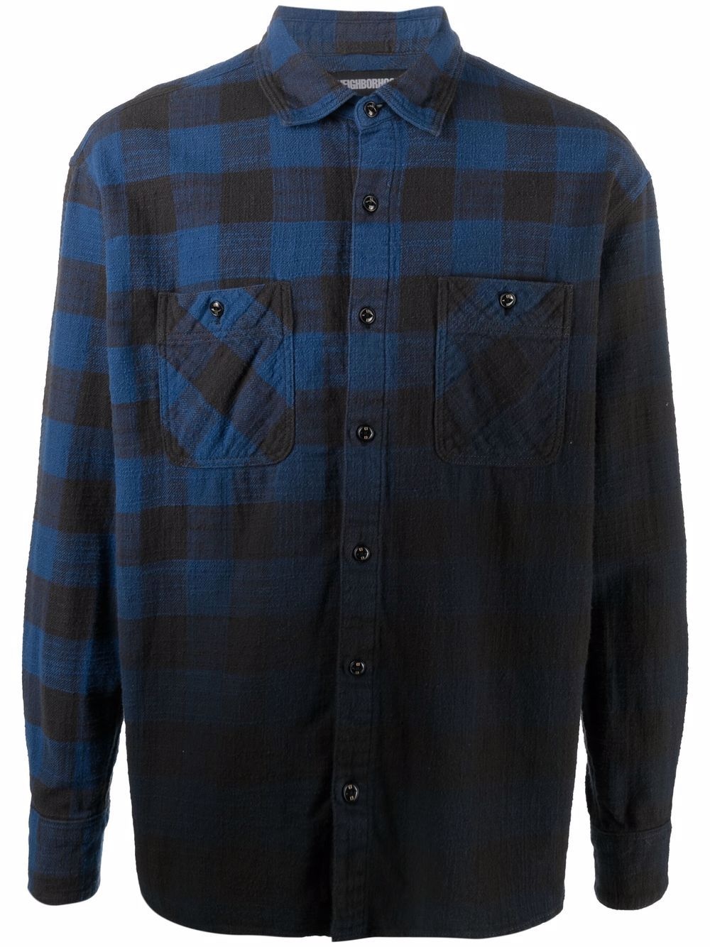 Fade plaid-check shirt - 1