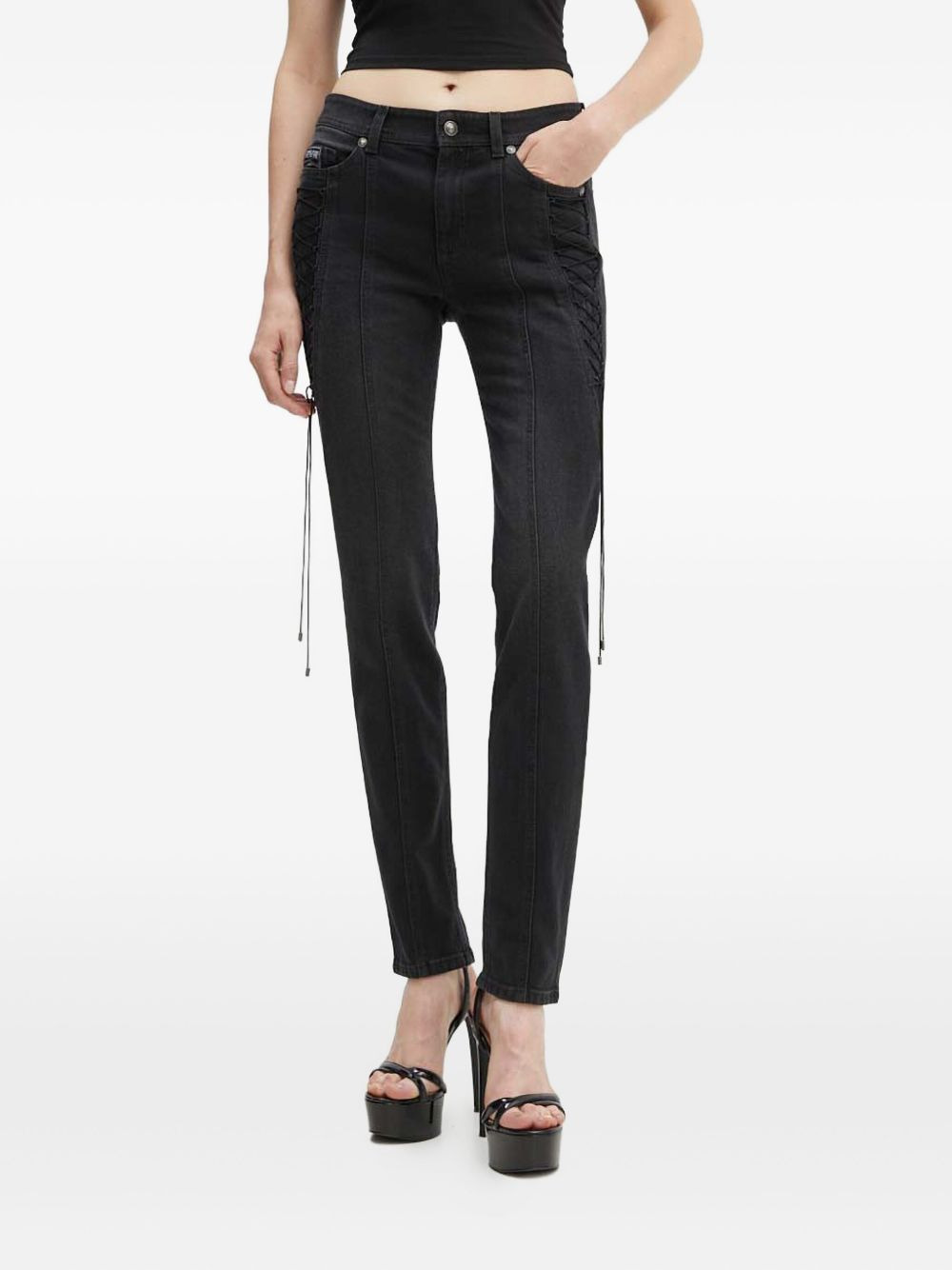 VERSACE JEANS COUTURE lace-up jeans | REVERSIBLE