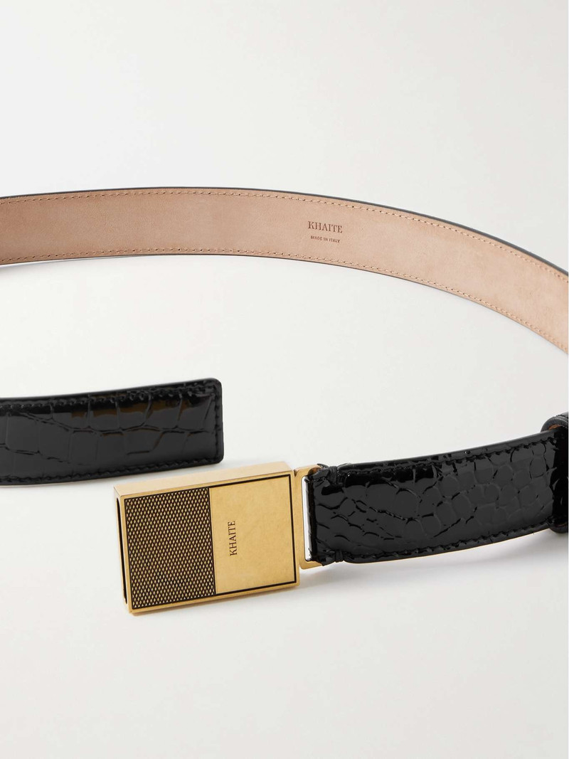 Elio croc-effect patent-leather belt 3