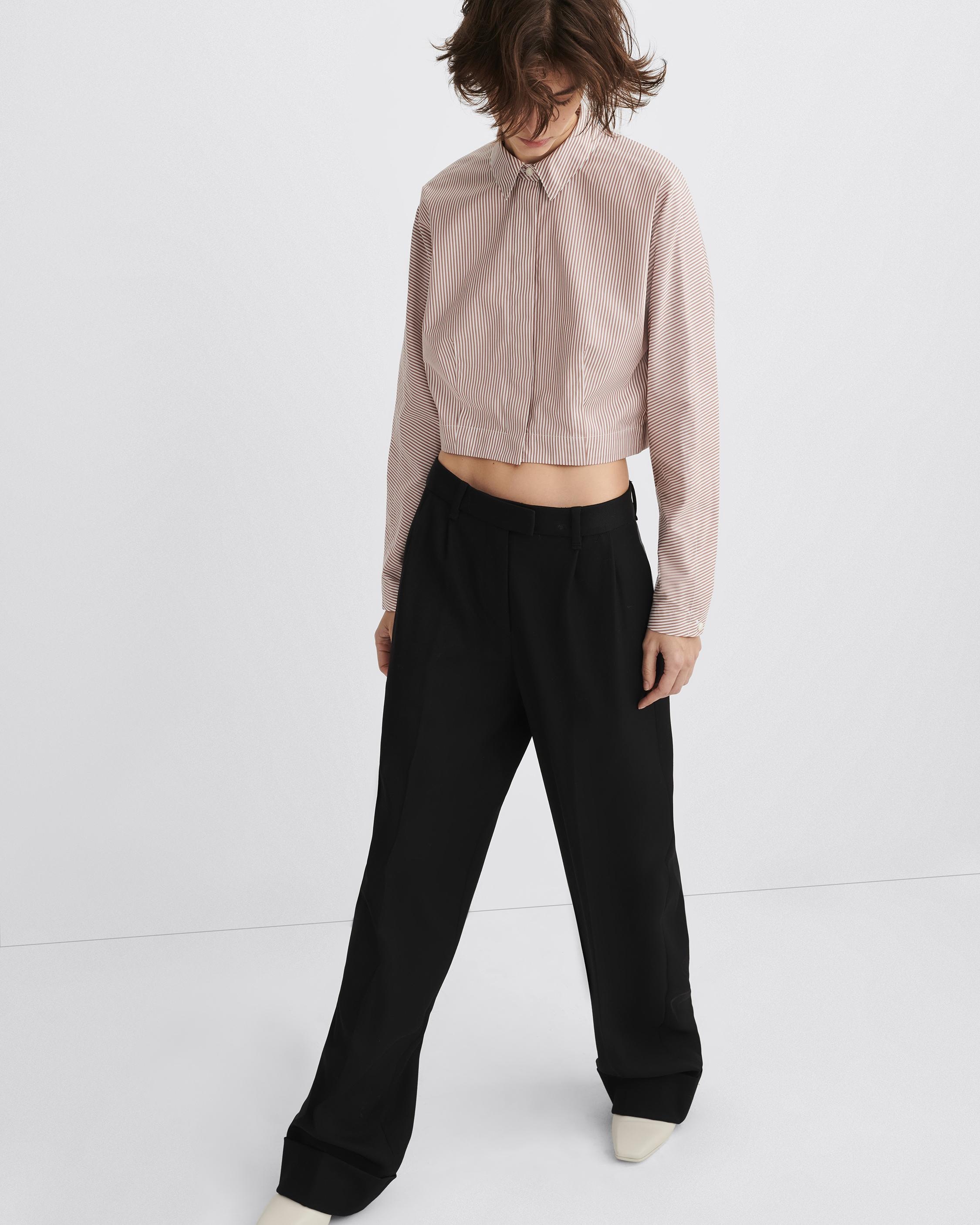 Morgan Cropped Cotton Poplin Shirt - 2