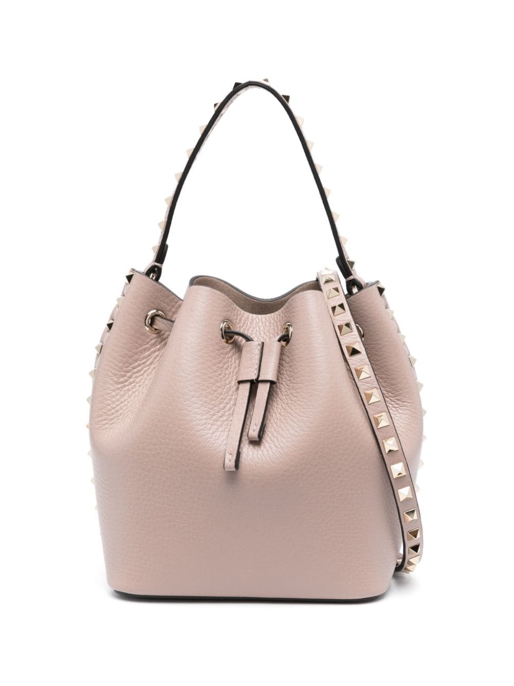 VALENTINO Pebbled Calfskin Rockstud Drawstring Backpack