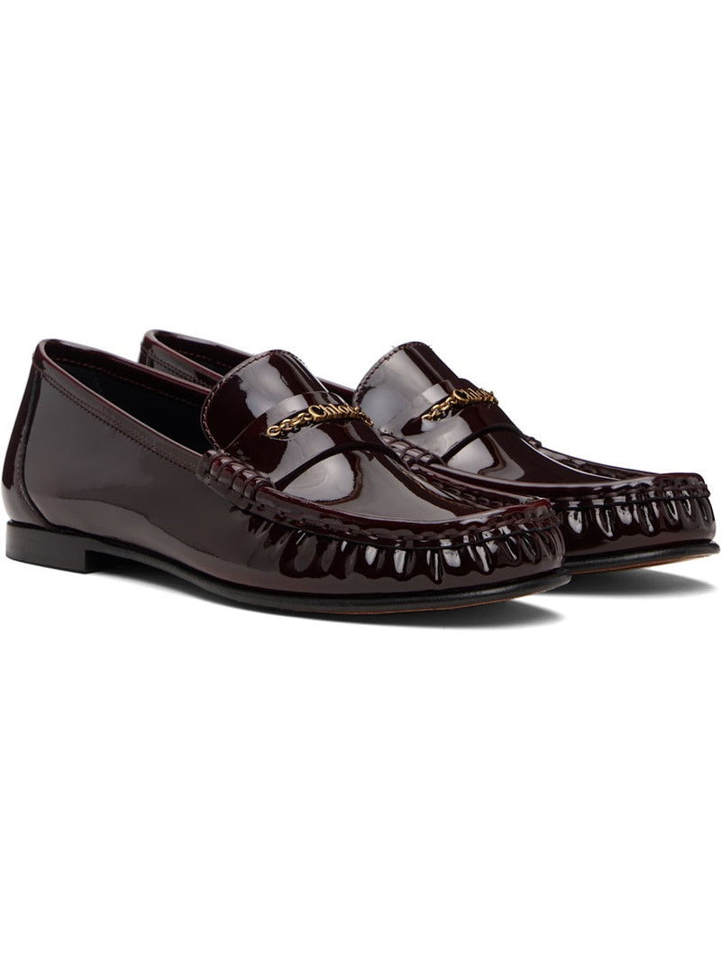 Burgundy 'Chloé' Loafers 4