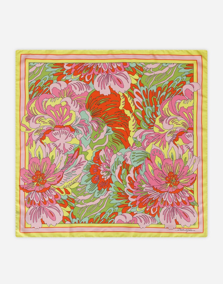 60s-print twill scarf (70 x 70) - 1