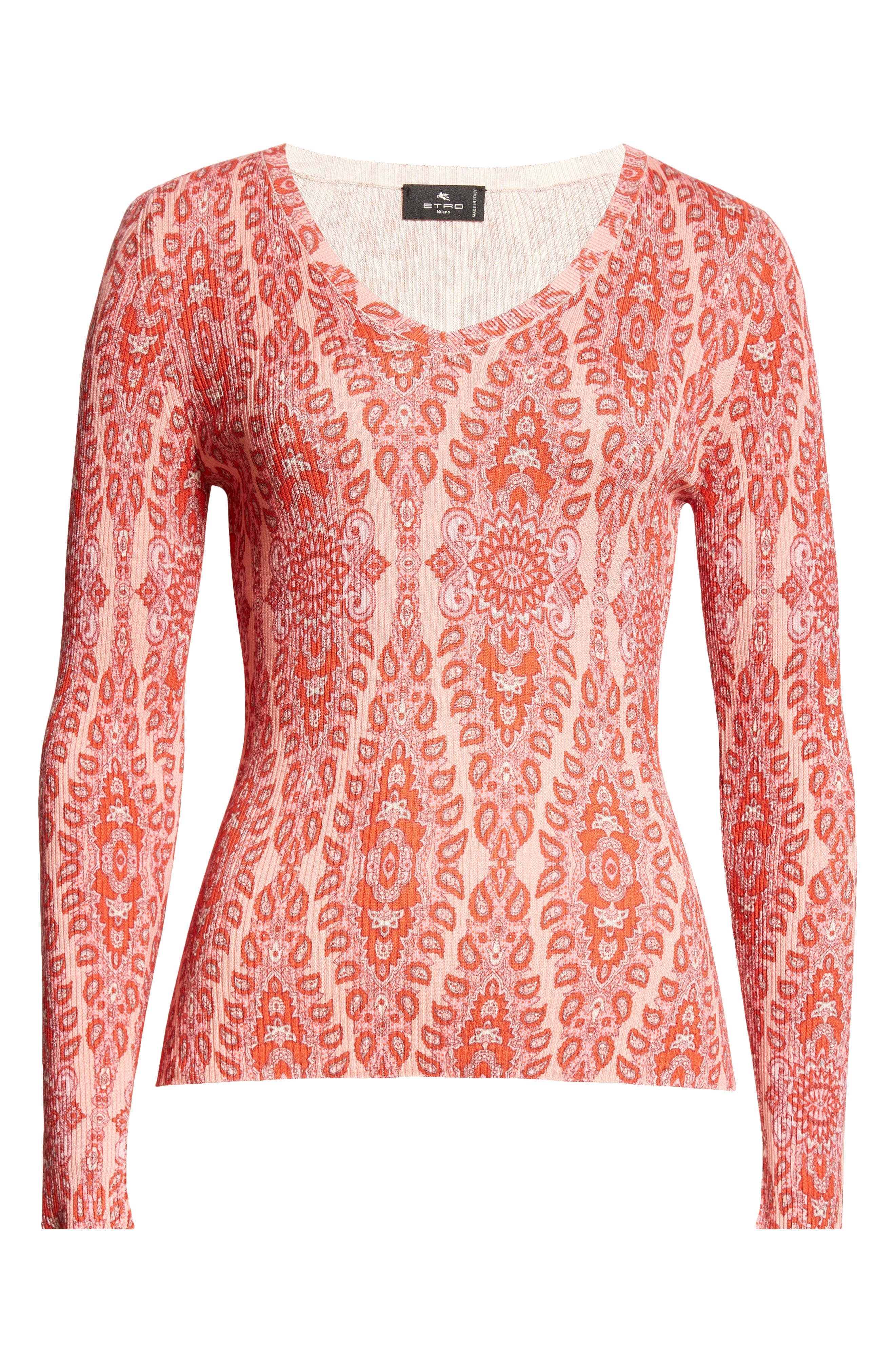 Etro Paisley Rib Sweater in Stampa F.do Rosa at Nordstrom - 6