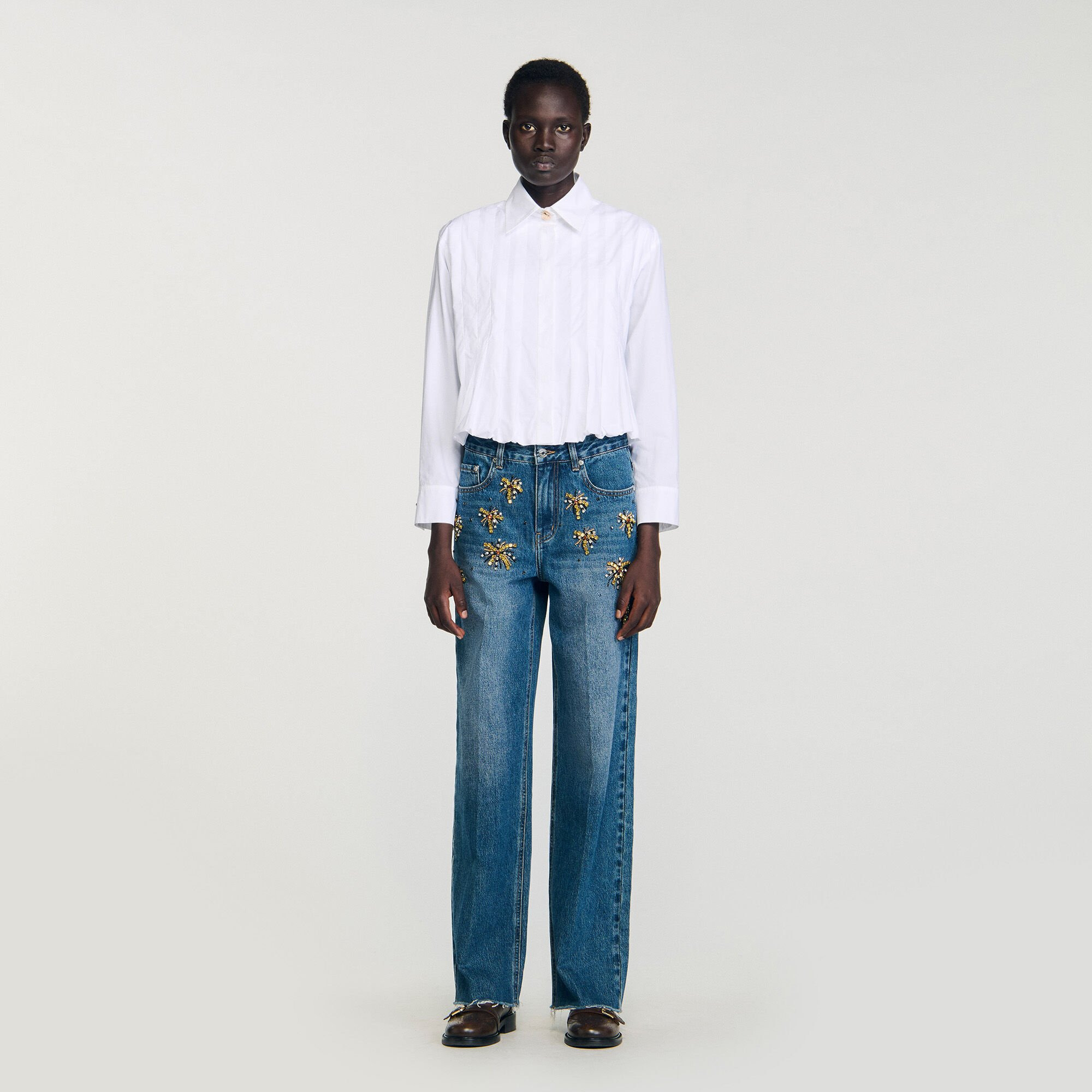 PLEATED CROPPED SHIRT - 2