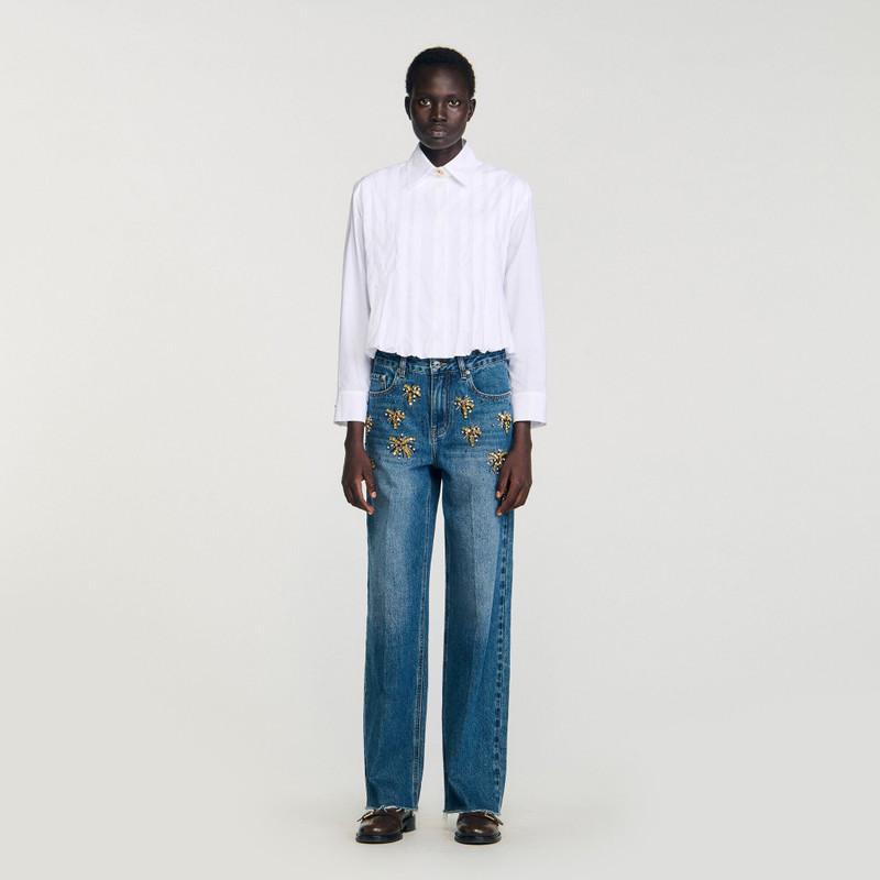 Sandro PLEATED CROPPED SHIRT outlook