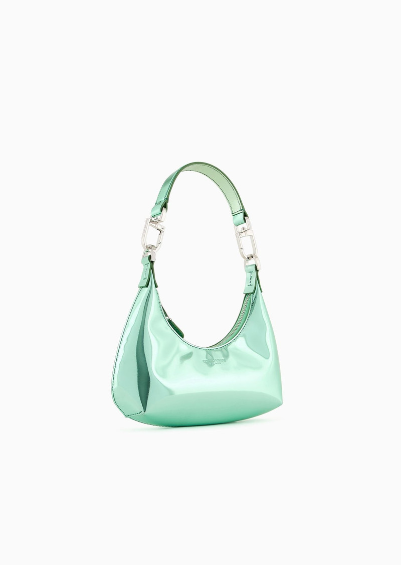 GIORGIO ARMANI Lamé-leather la Prima mini hobo bag outlook