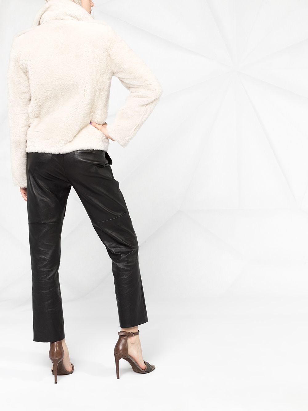 cropped straight leg trousers - 6