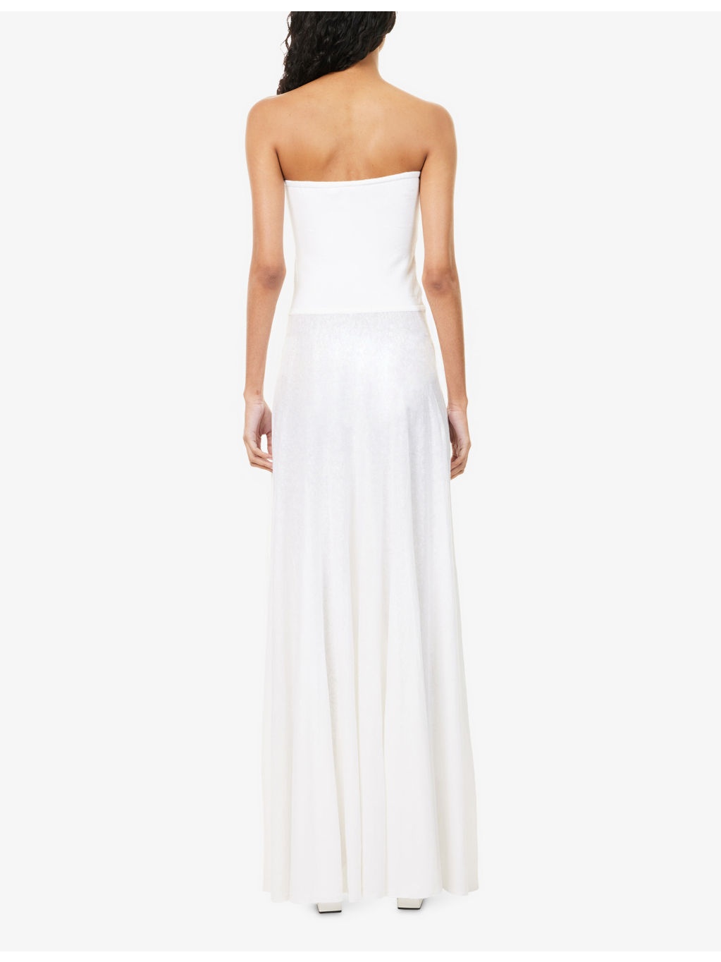 Strapless Semi-Sheer Linen-Blend Midi Dress - 4