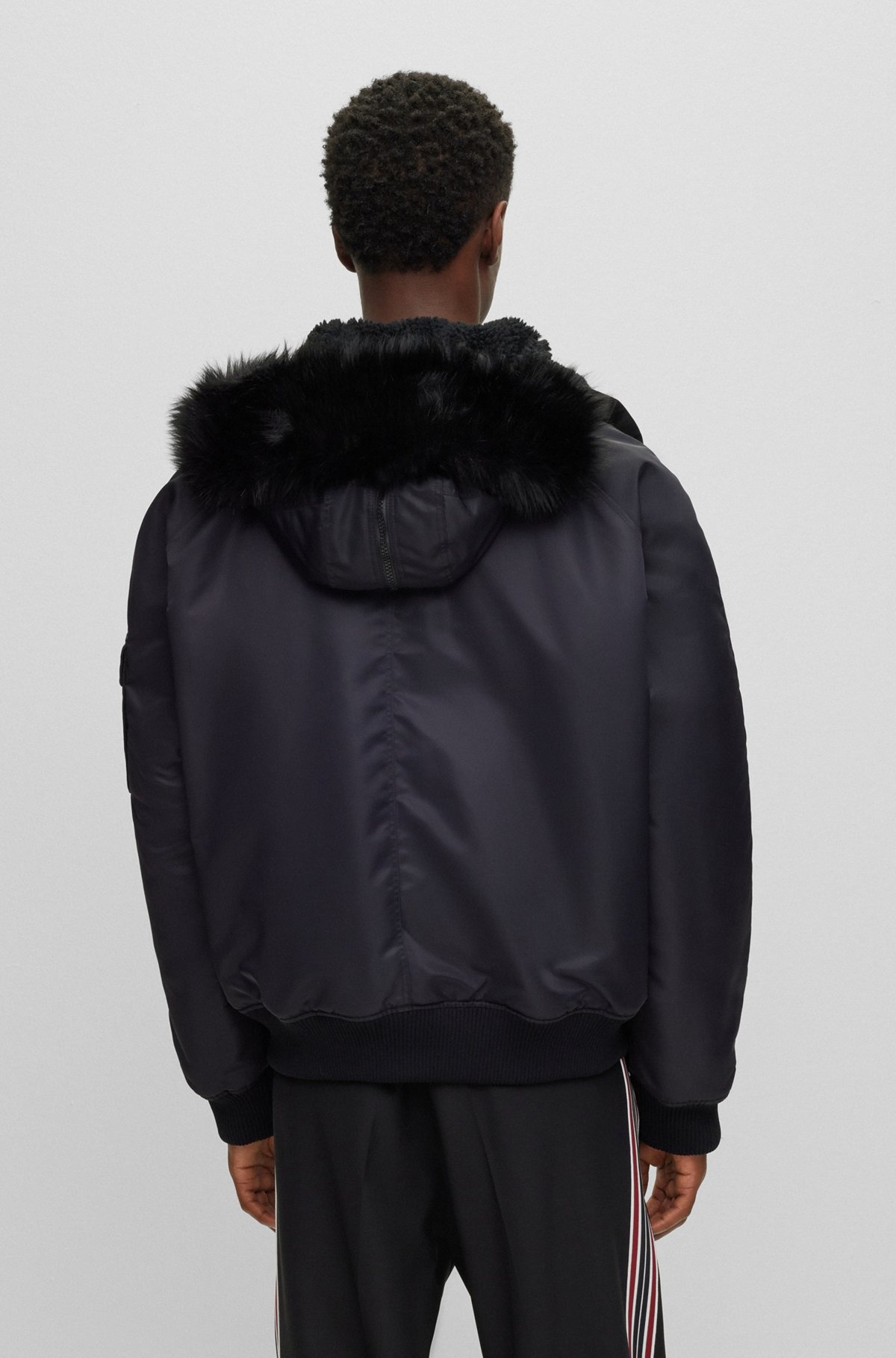 WATER-REPELLENT PADDED JACKET WITH FAUX-FUR HOOD LINING - 4