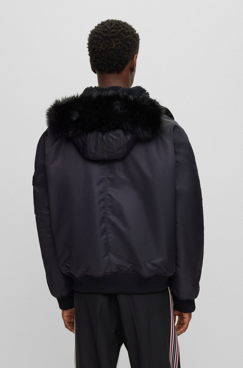 WATER-REPELLENT PADDED JACKET WITH FAUX-FUR HOOD LINING 4