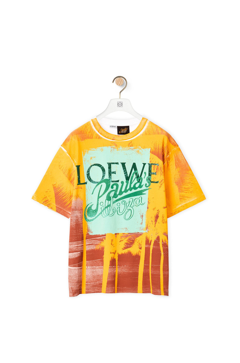 Palm print T-shirt in cotton - 1