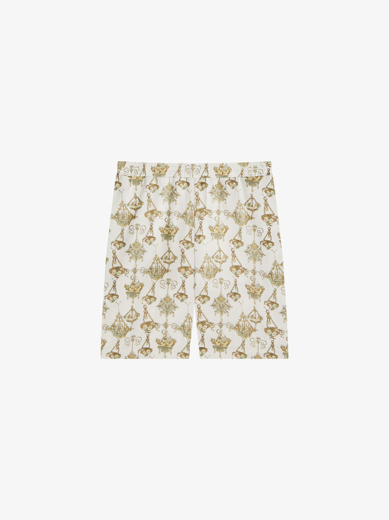PRINTED CHANDELIER TAILORED SHORTS IN SILK 1