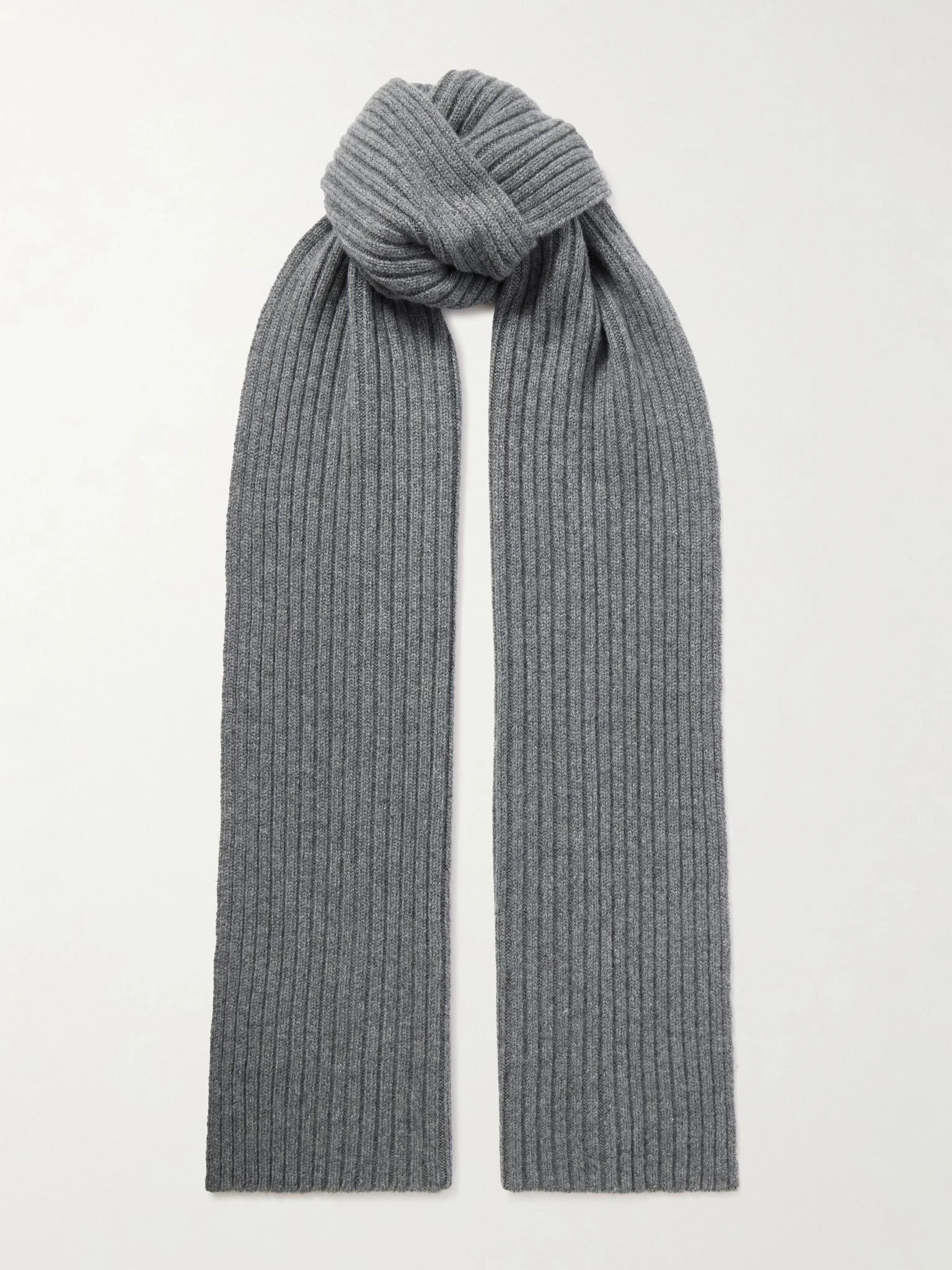 Nancy ribbed cashmere scarf Gray - 1