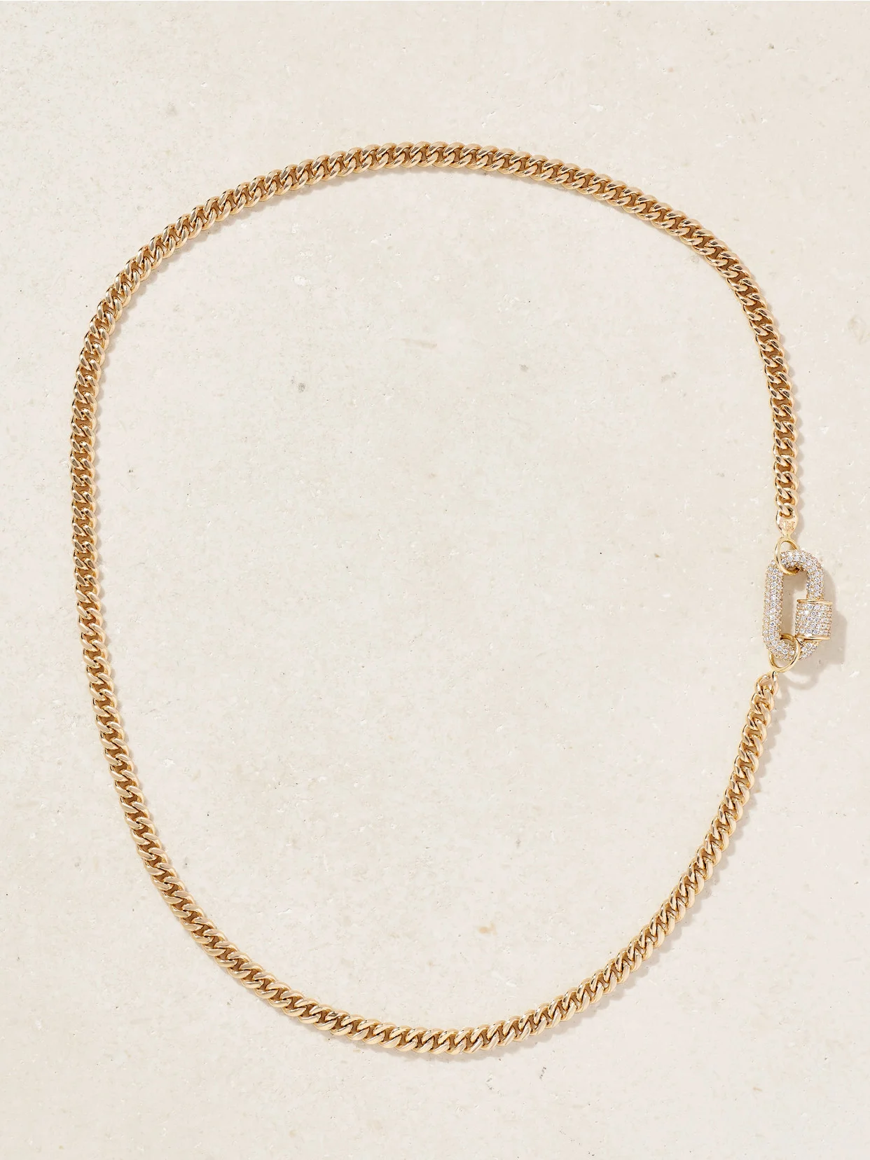 Allstone Chubby Babylock + Heavy Curb 14-karat Gold Diamond Necklace - 1