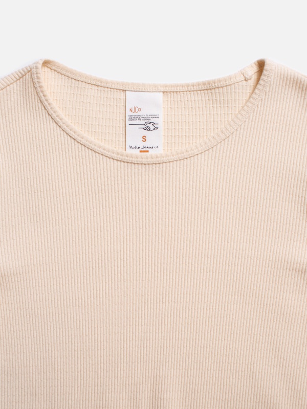 Jessy Rib LS T-Shirt Egg White - 2