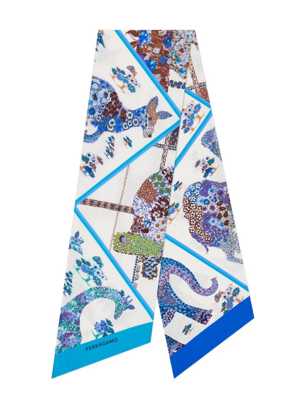 floral silk scarf - 1