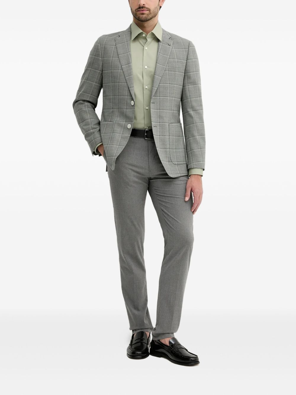 checked patch-pocket blazer - 2