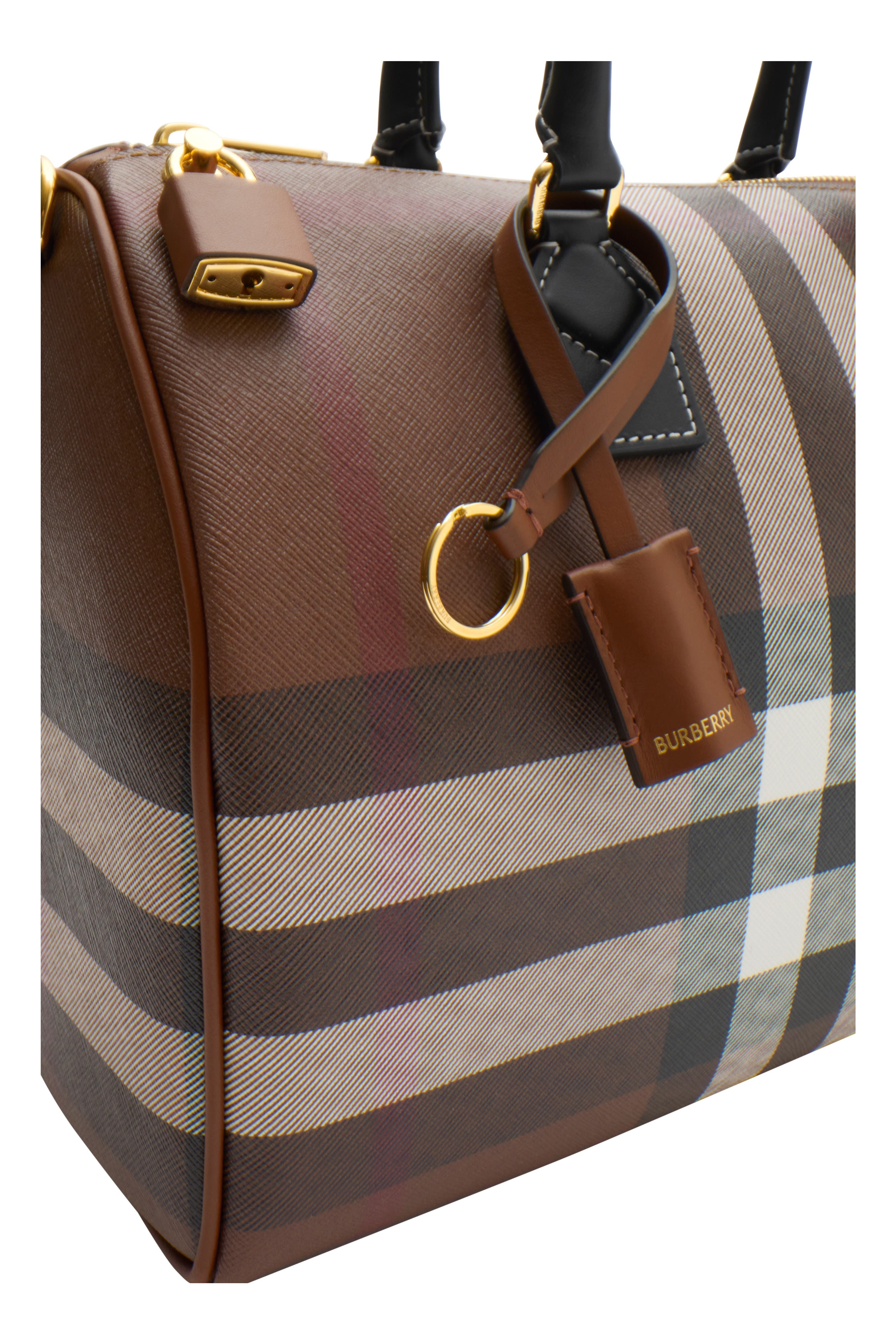 burberry Medium Check Bowling Bag in Dark Birch Brown at Nordstrom - 6