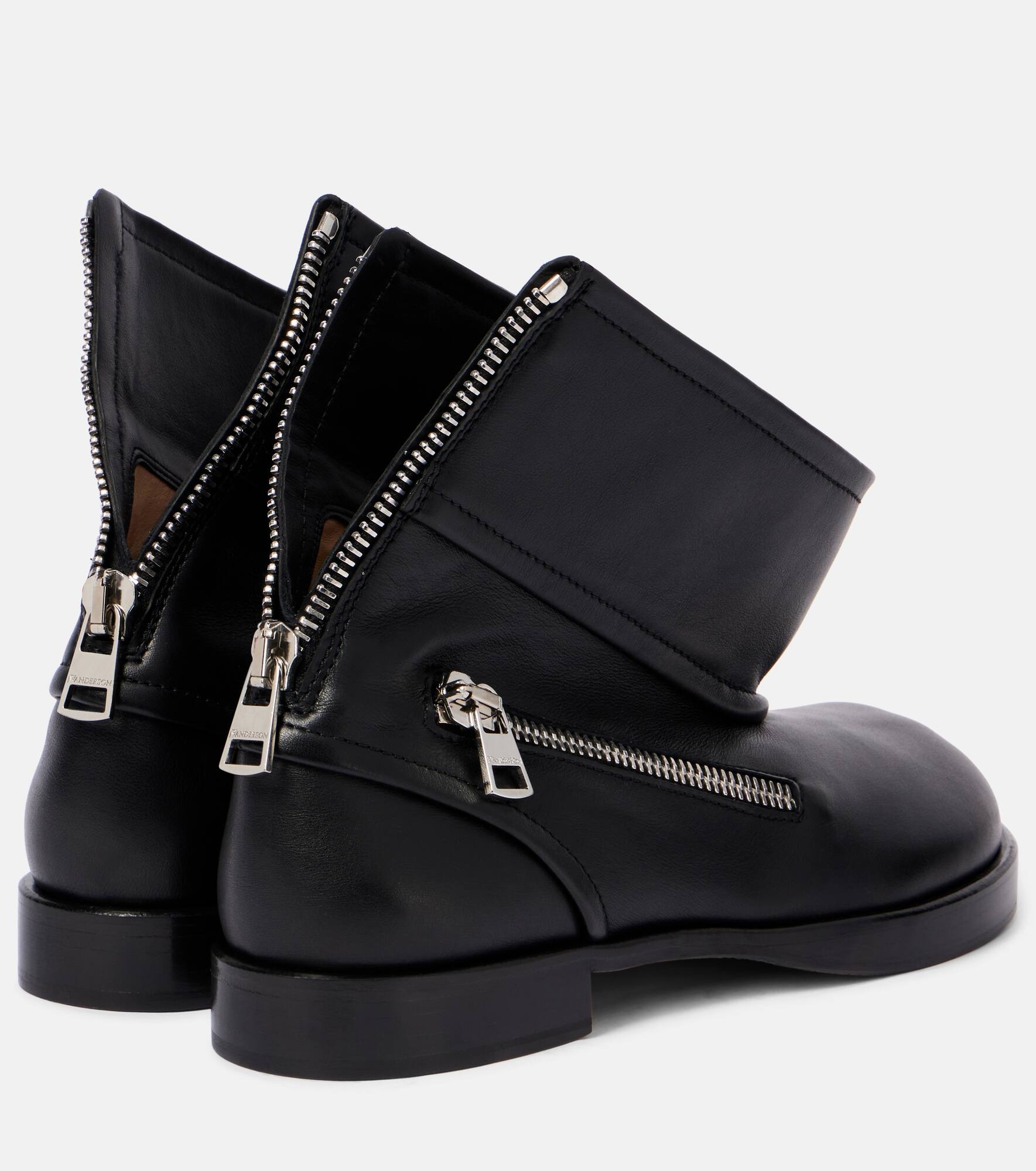 Leather biker boots - 2