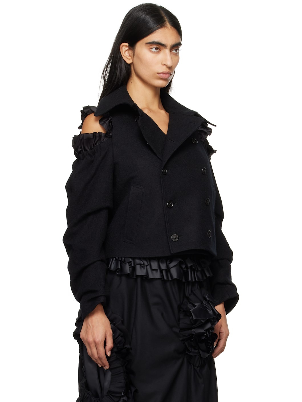 Black Milled Wool Jacket - 2