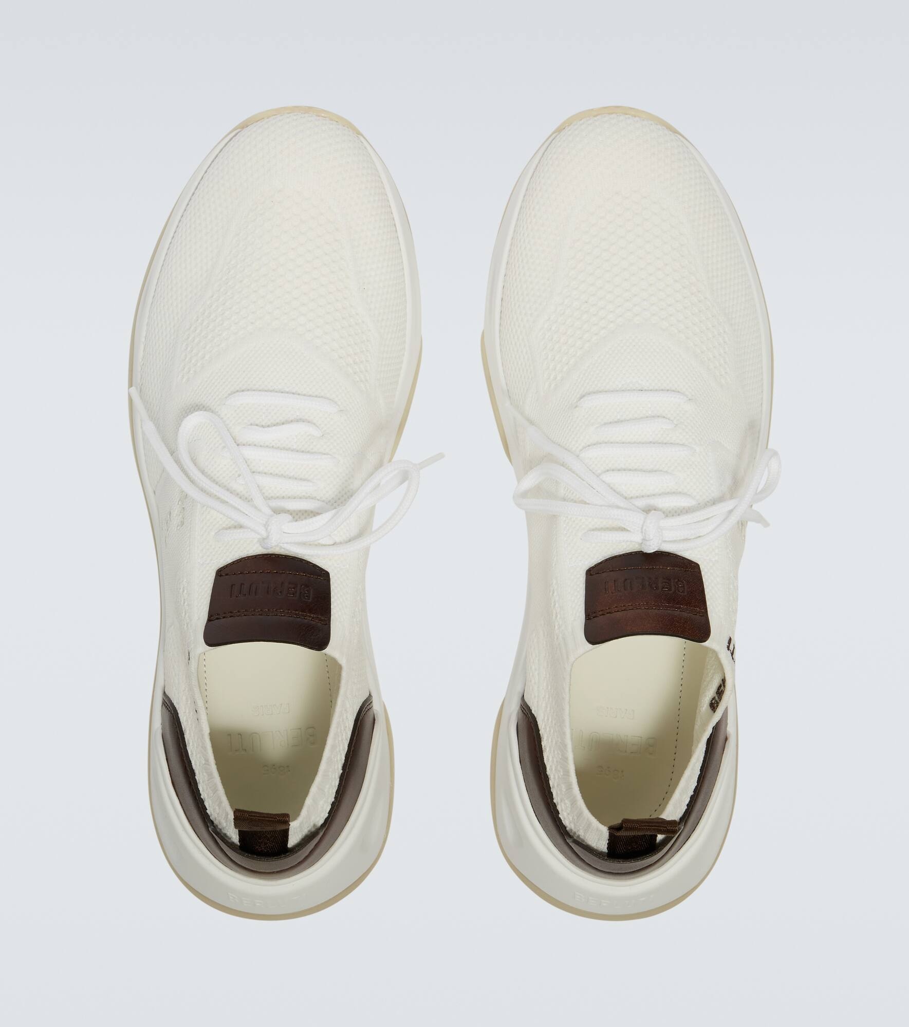 Shadow knitted leather-trimmed sneakers - 4