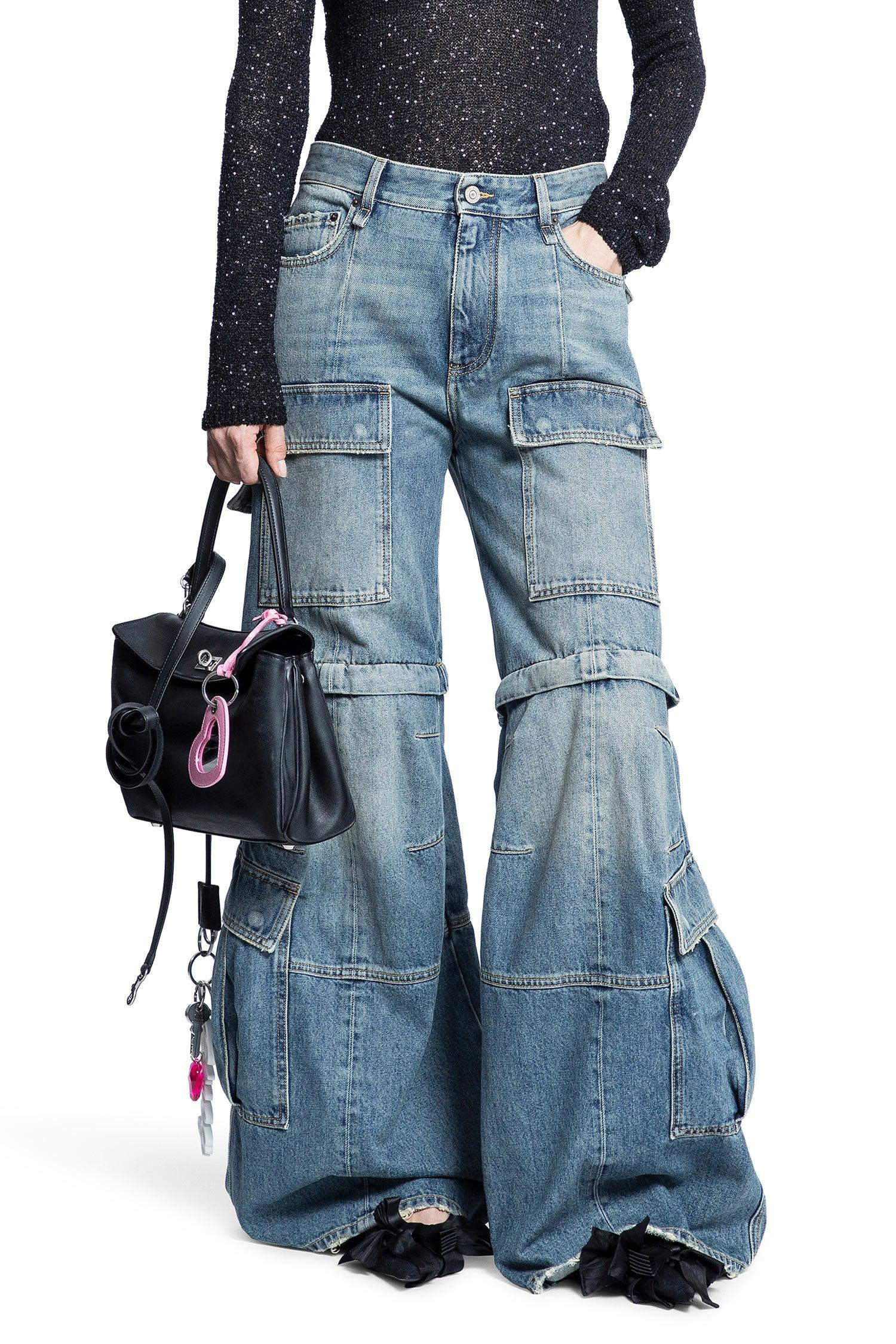 Flared-Denim-Cargo-Pants - 5