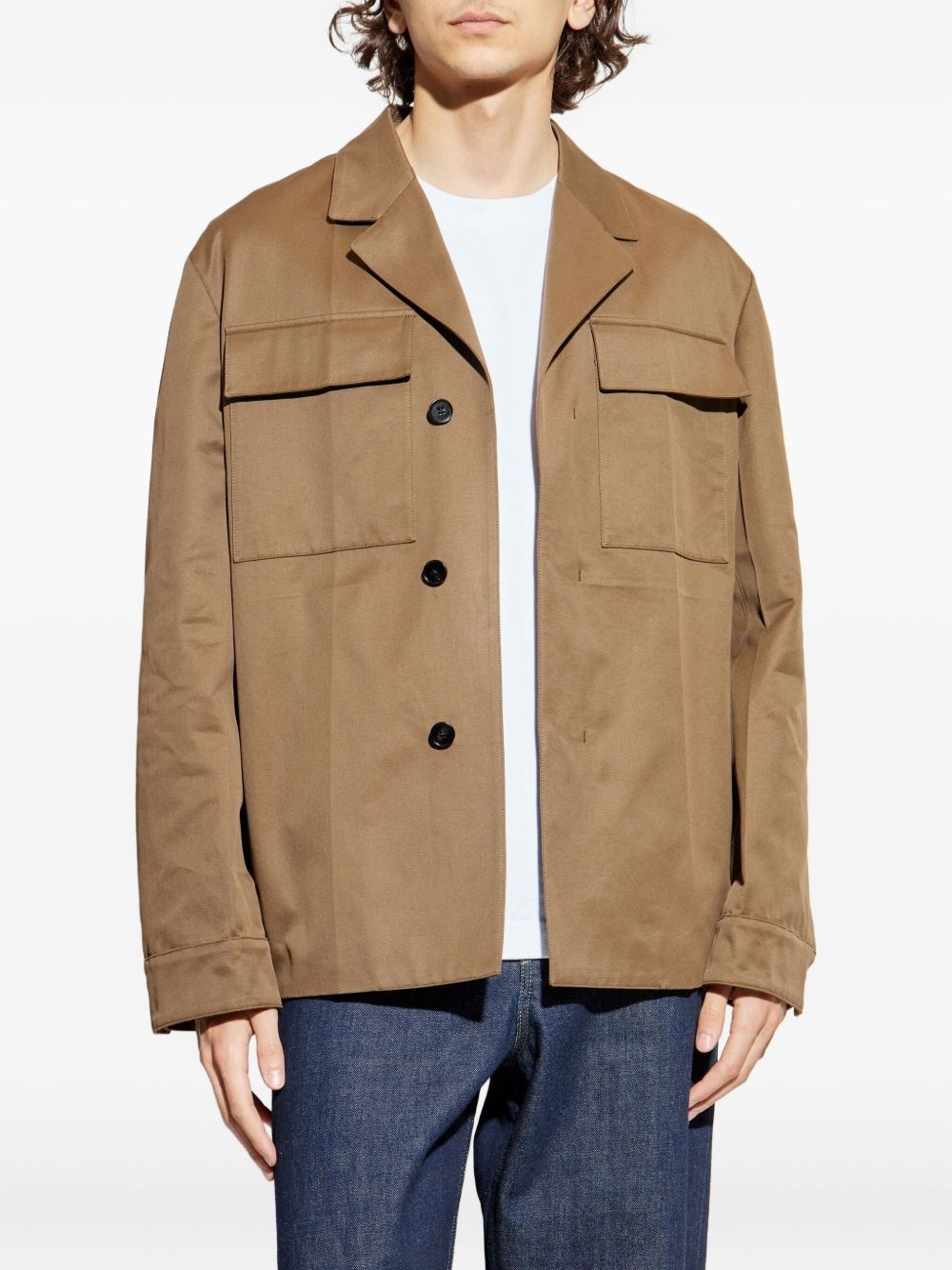 flap-pocket cotton jacket - 3