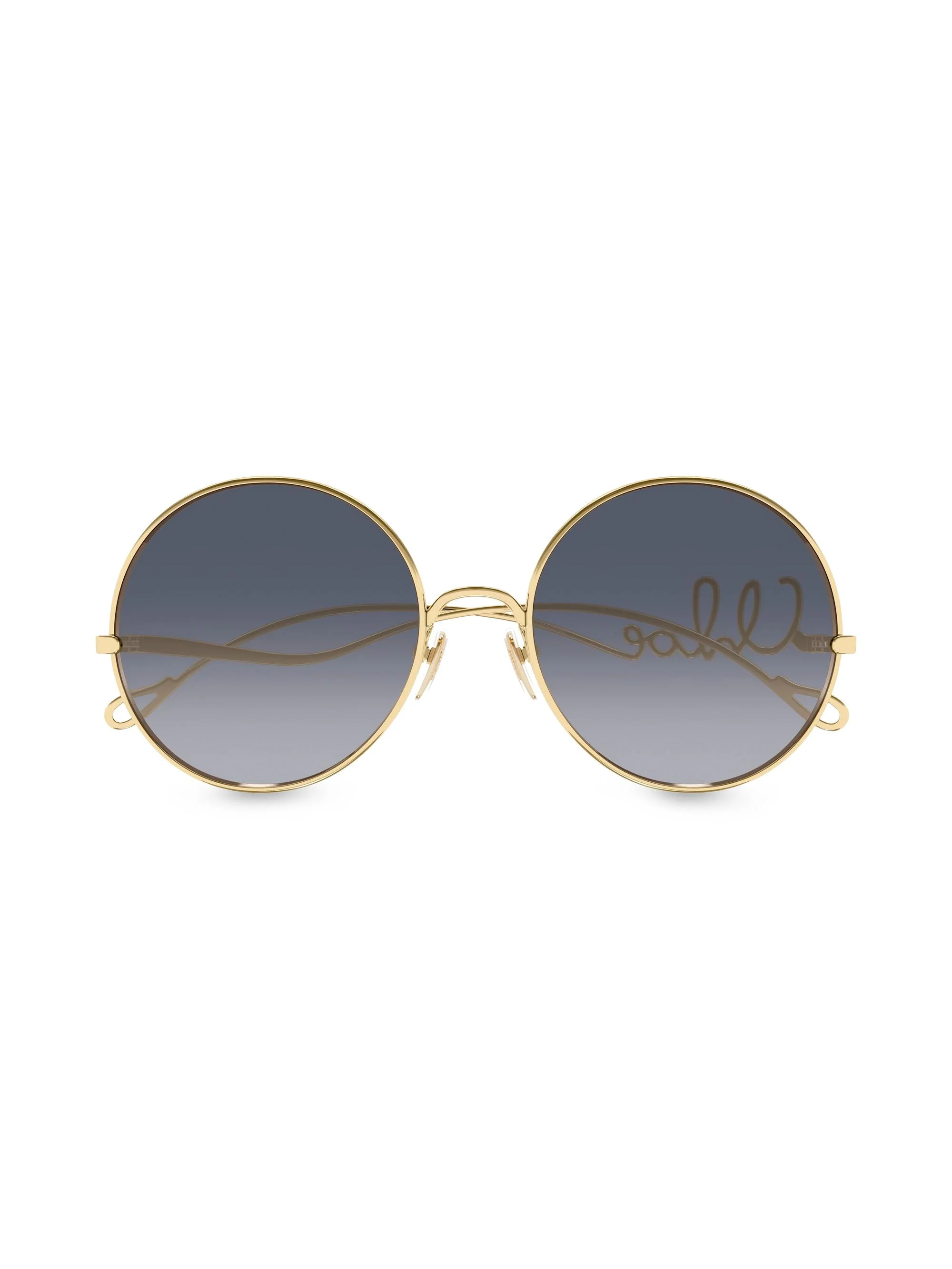 Women's Chloé Iconic 56MM Round Sunglasses - Gold Grey - 1