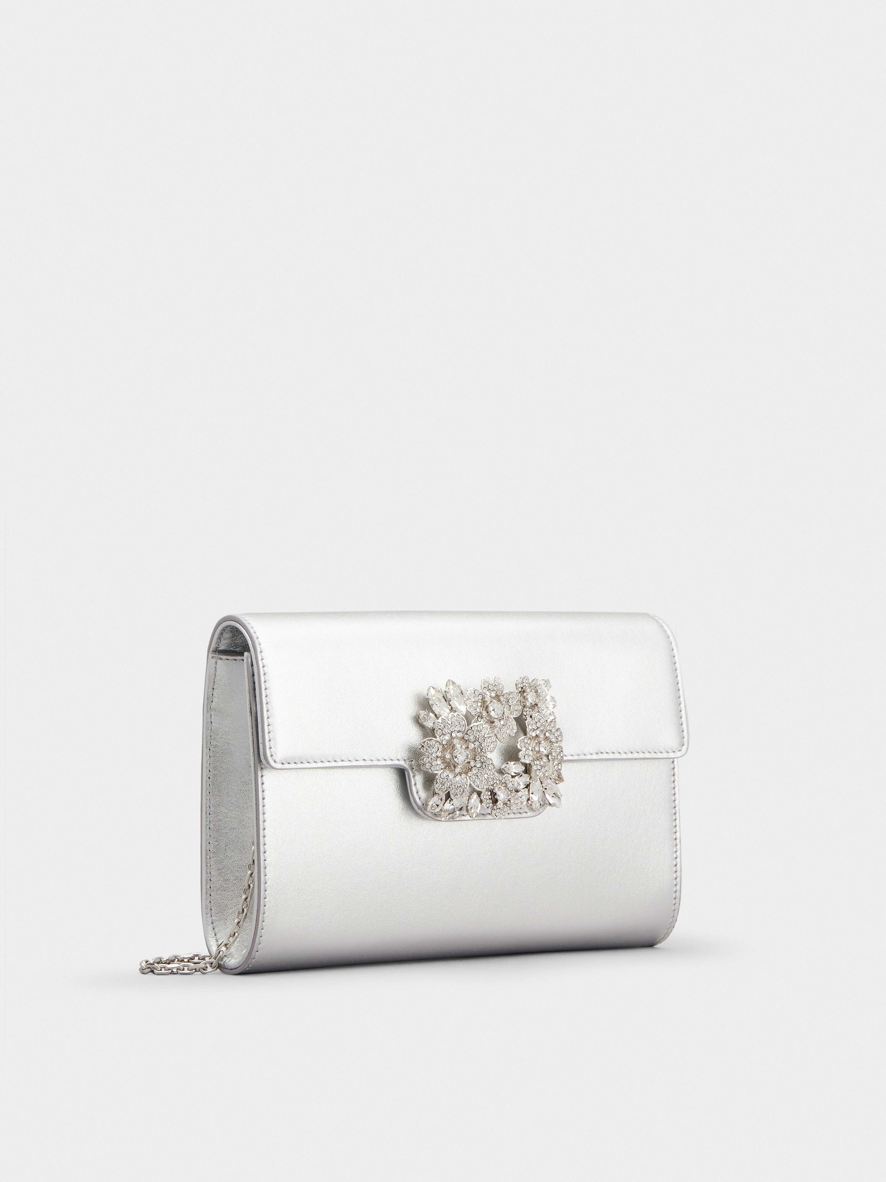 RV Bouquet Strass Buckle Mini Clutch in Leather - 3