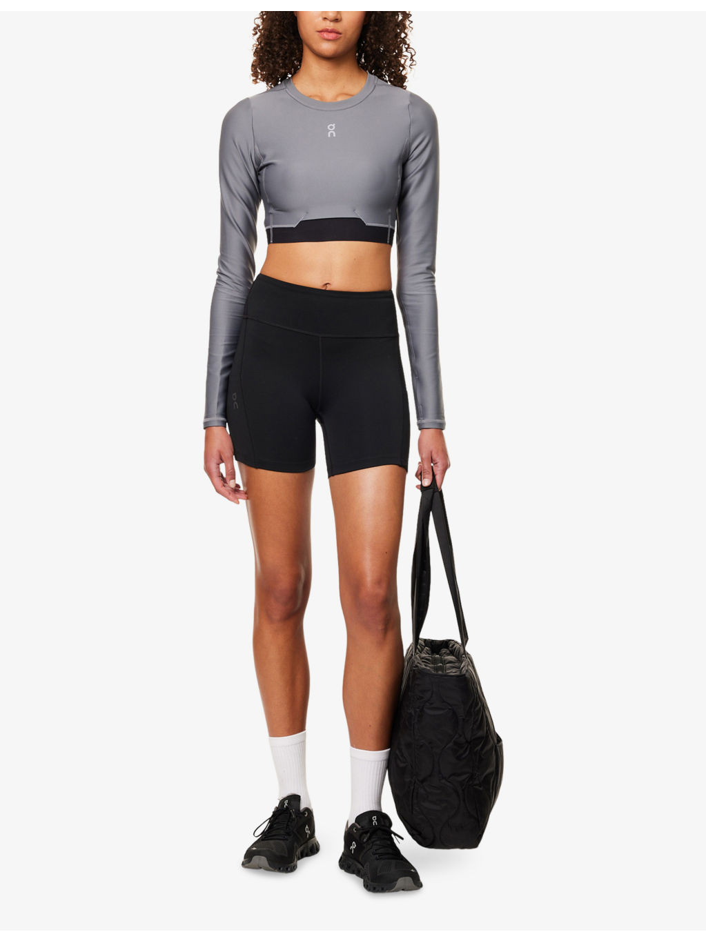 Train Long-Sleeve Cropped Stretch-Jersey Top - 2