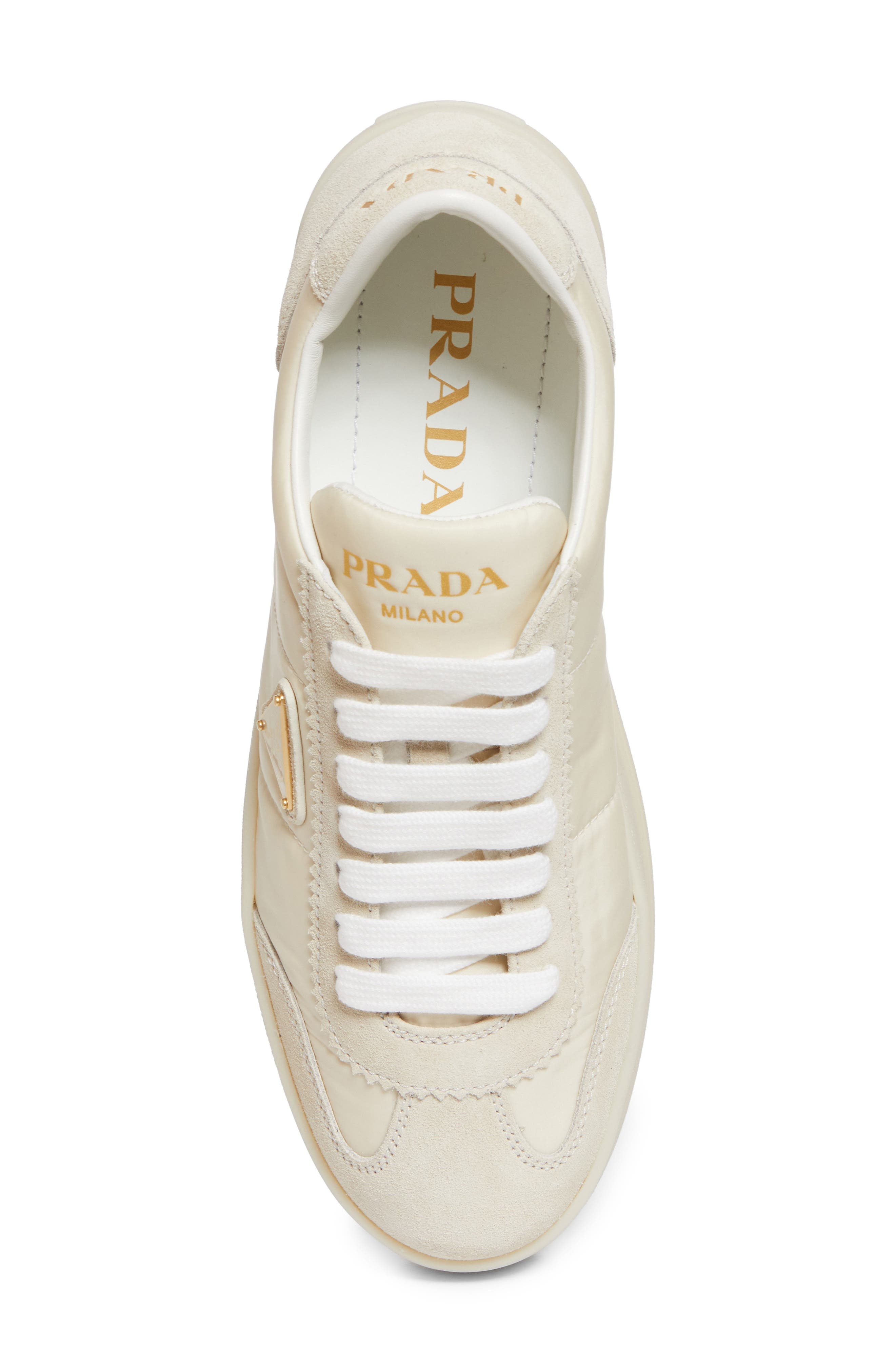 Prada Flatform Downtown Logo Platform Sneaker in Avorio at Nordstrom - 5