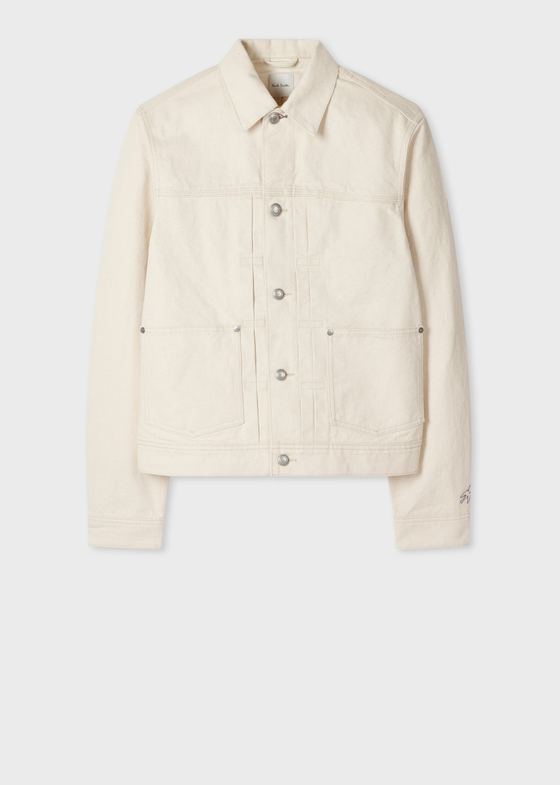 Ecru Pleated Denim Jacket 1