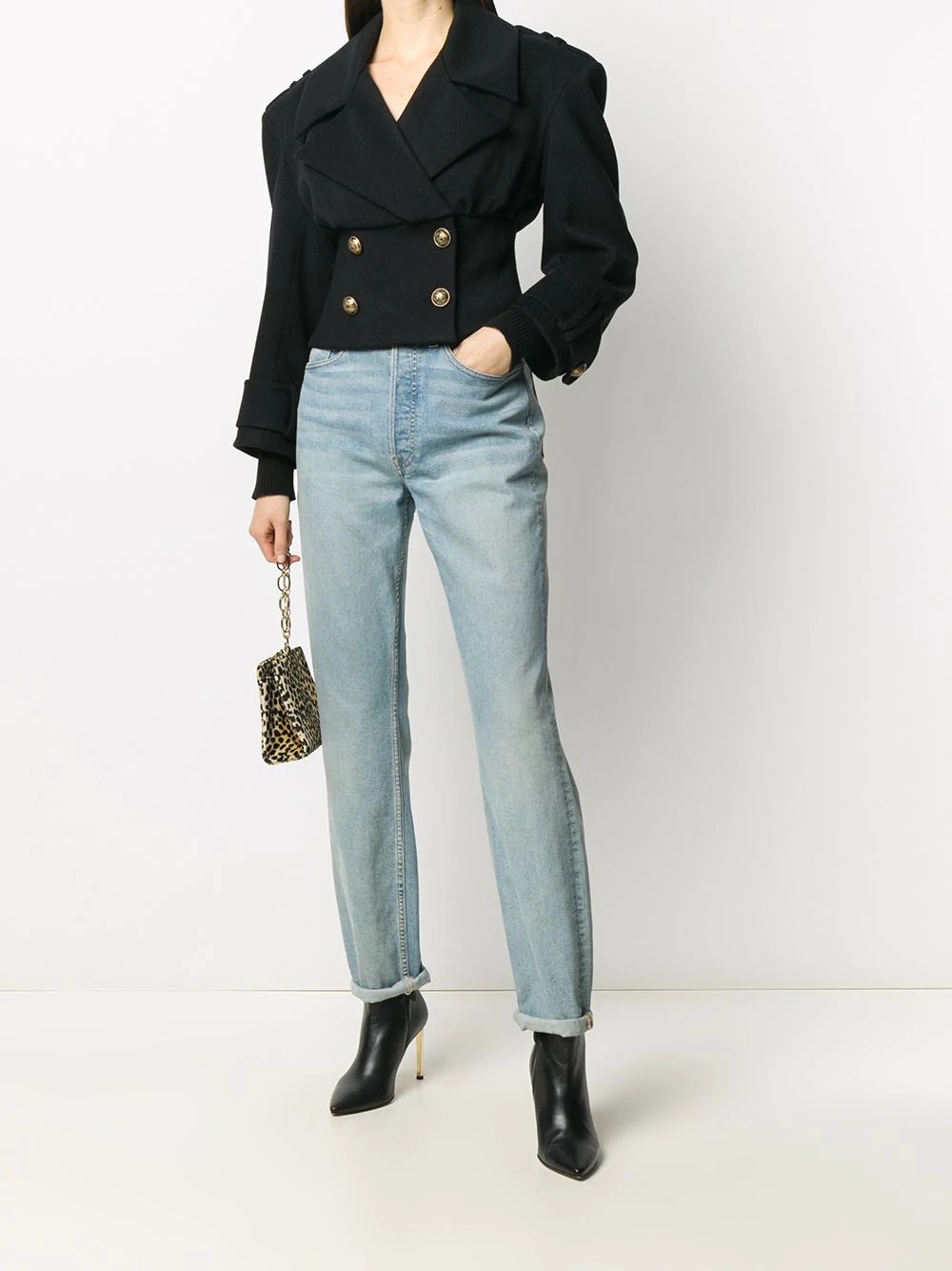 cropped double-breasted jacket - 2