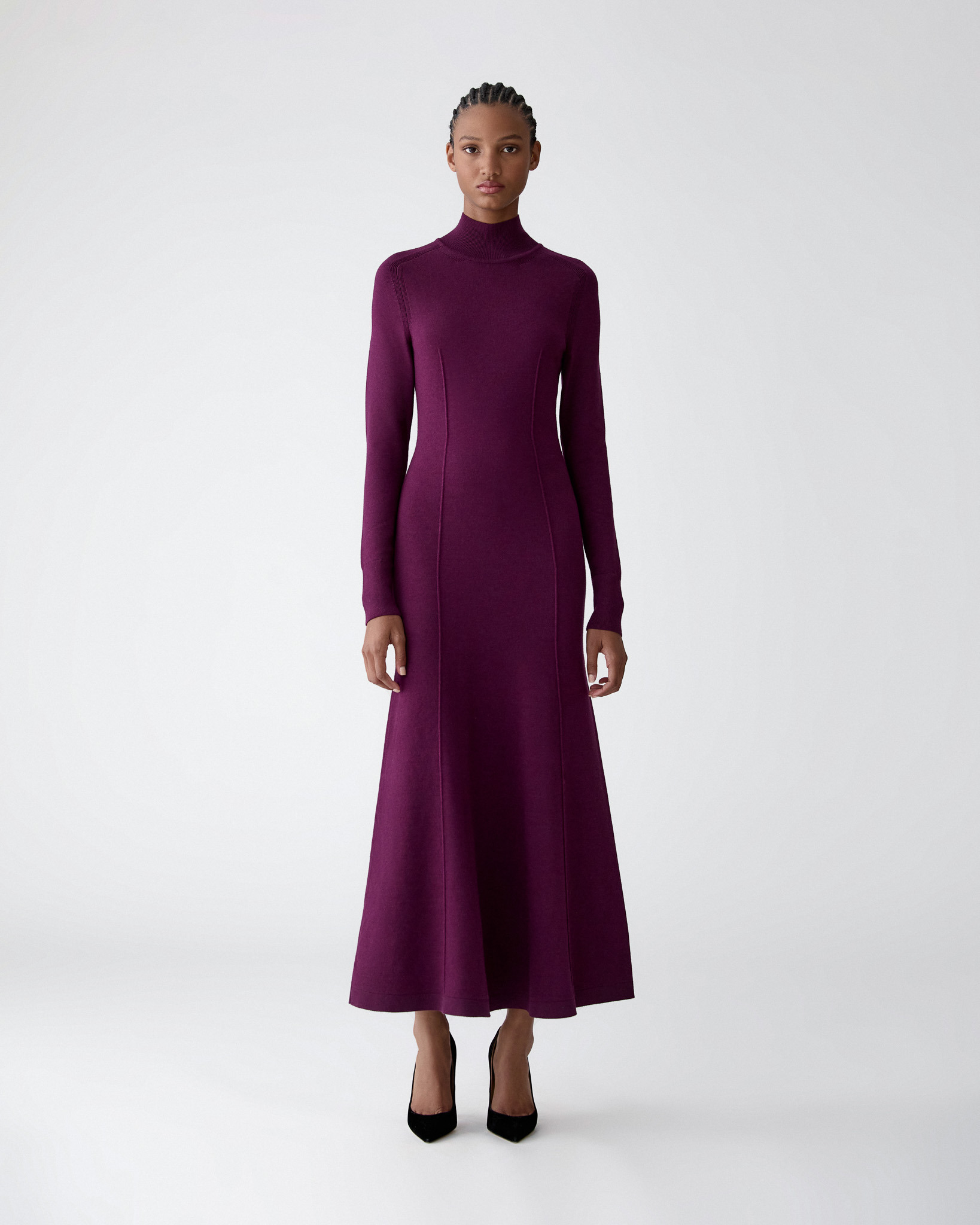 Merino-Silk Turtleneck Dress - 2