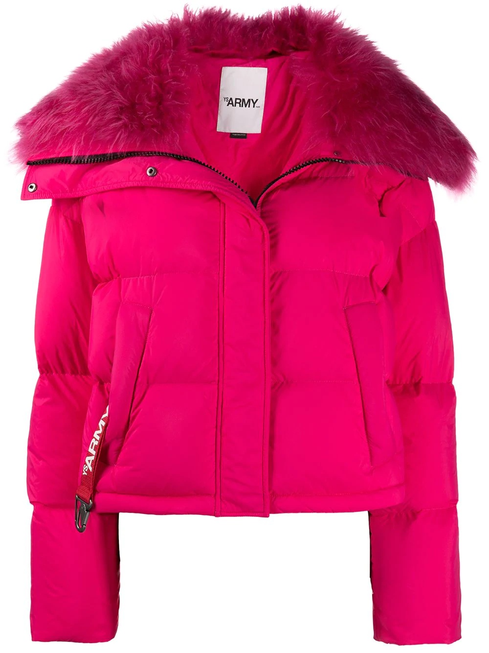 fur-rimmed puffer jacket - 1