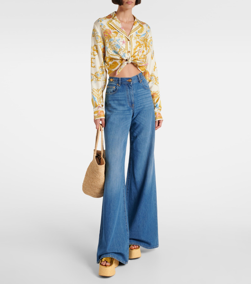 PARIS TEXAS Mara metallic leather wedge mules outlook