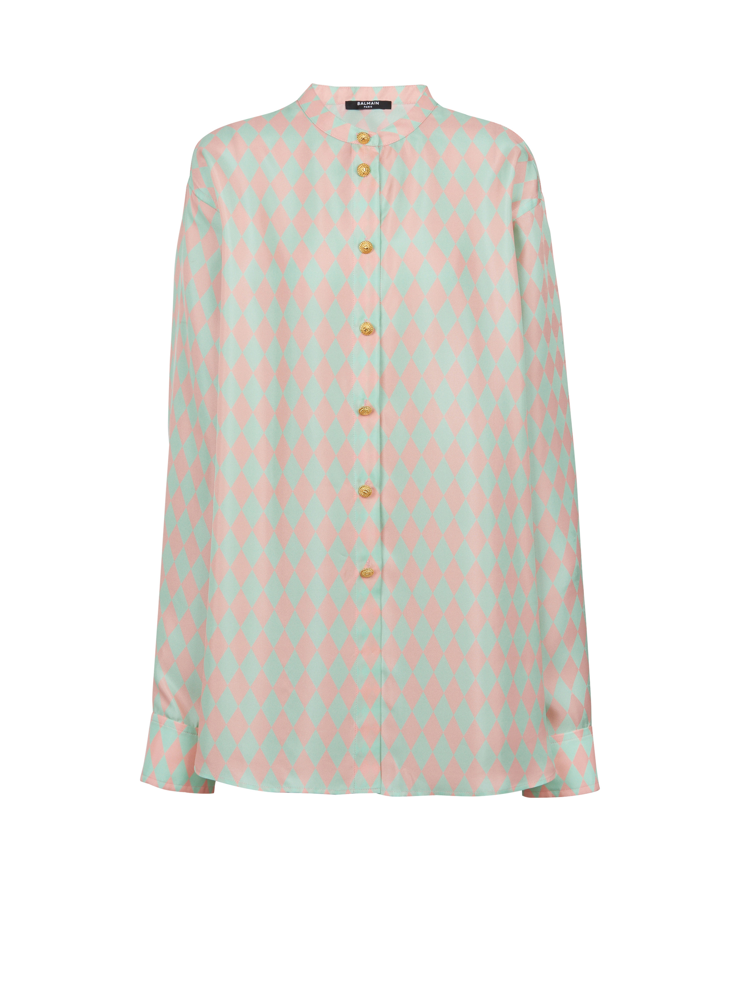 Standing-collar shirt with Diamond print - 1